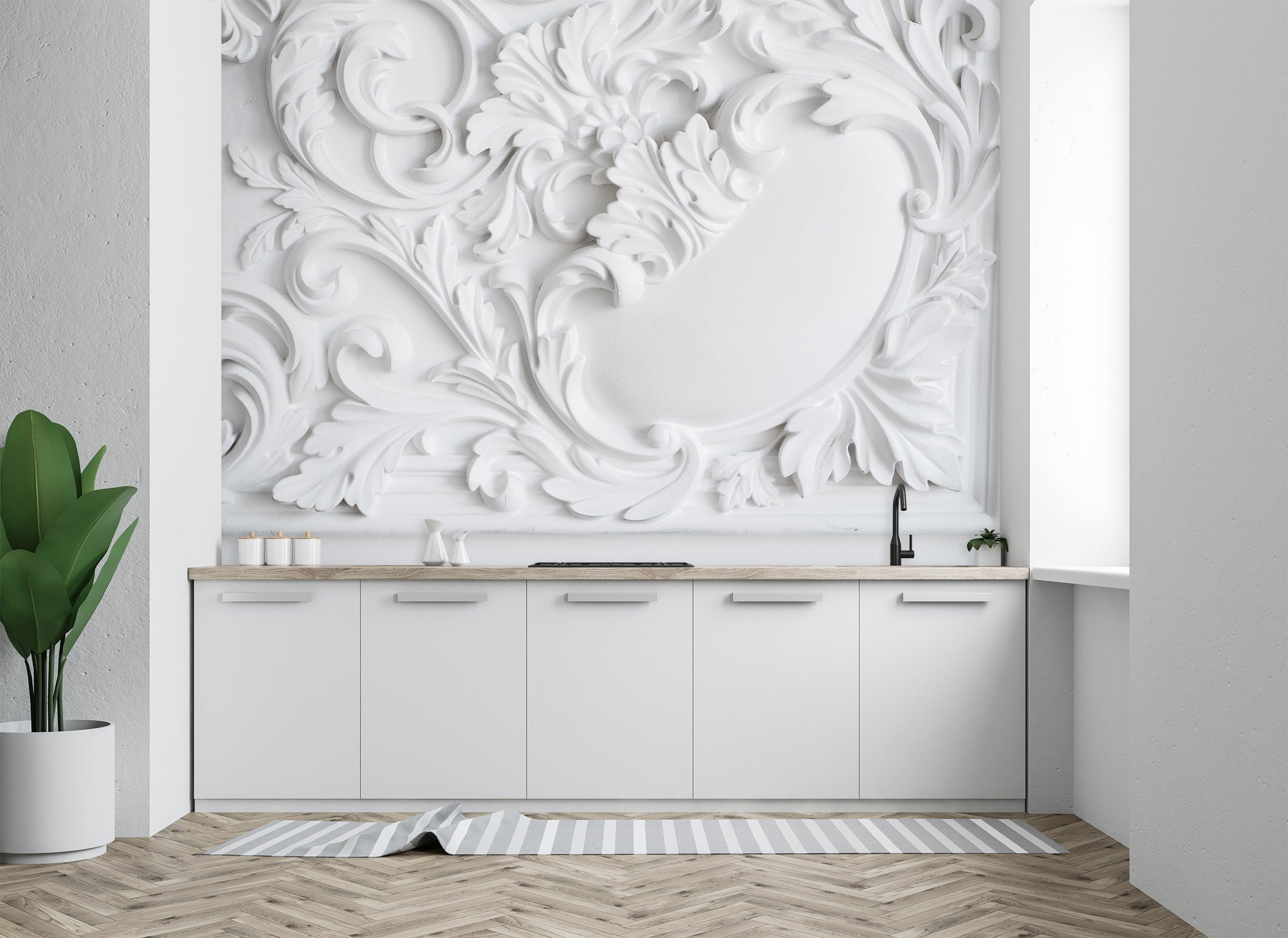 3D Carving Flowers 1423 Wall Murals