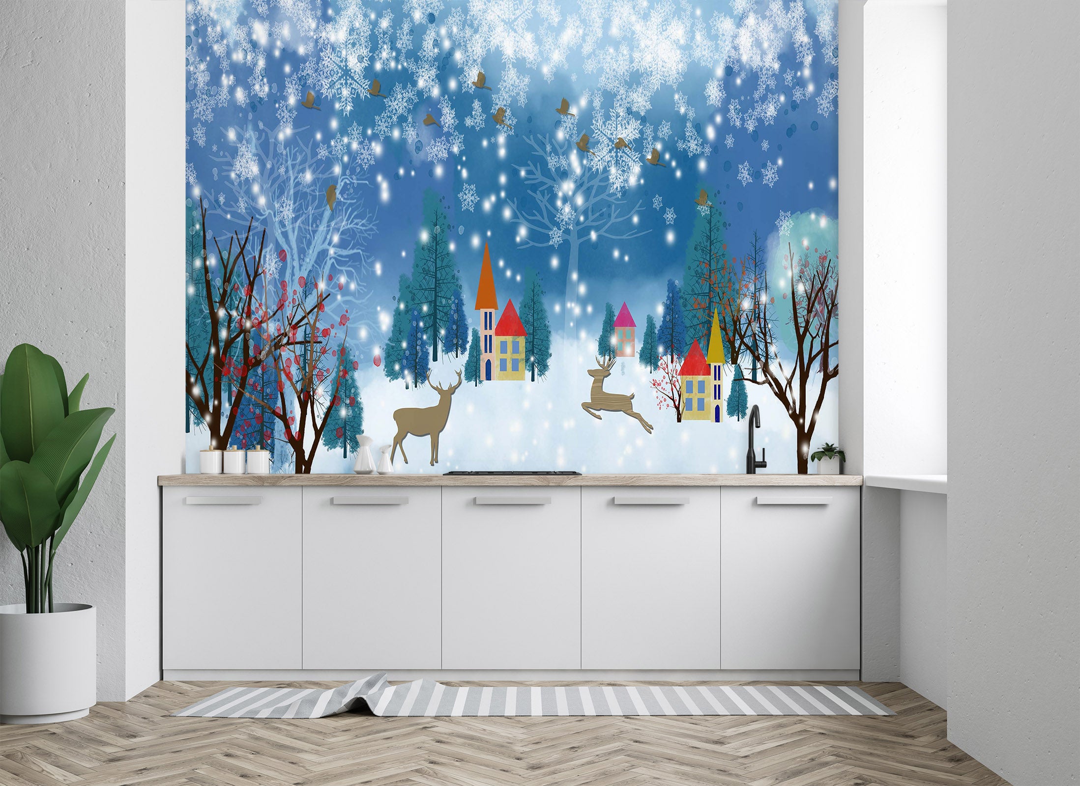 3D Snow Castle 2056 Wall Murals