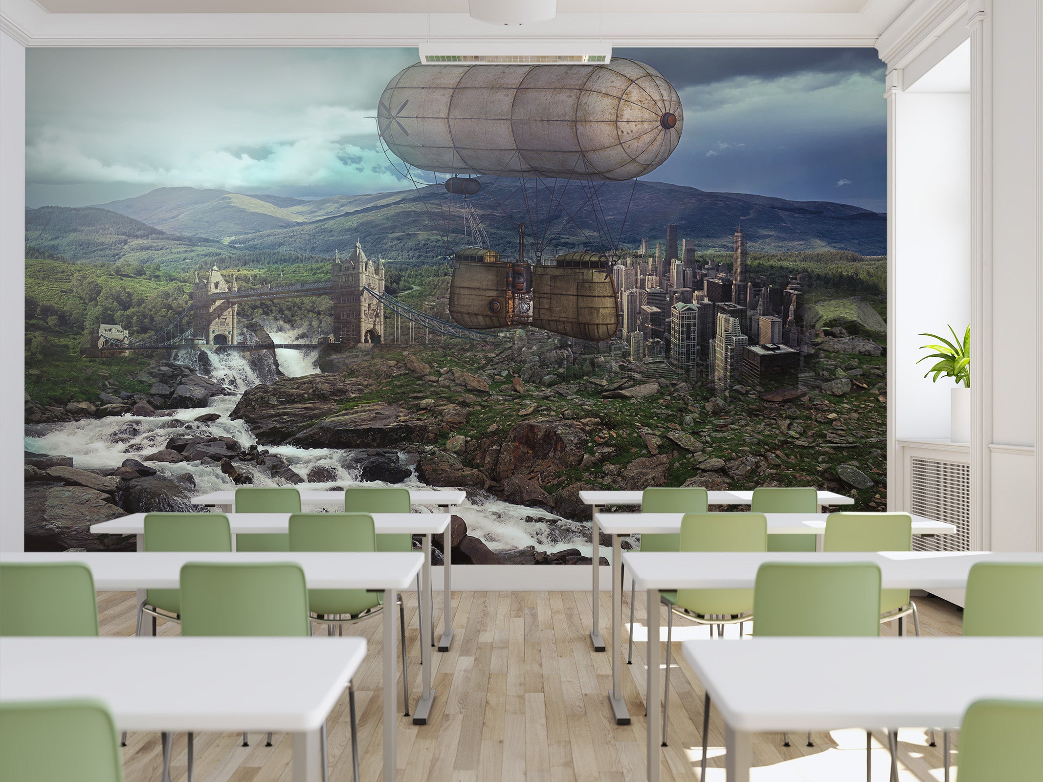 3D Rapids Stone 173 Wall Murals