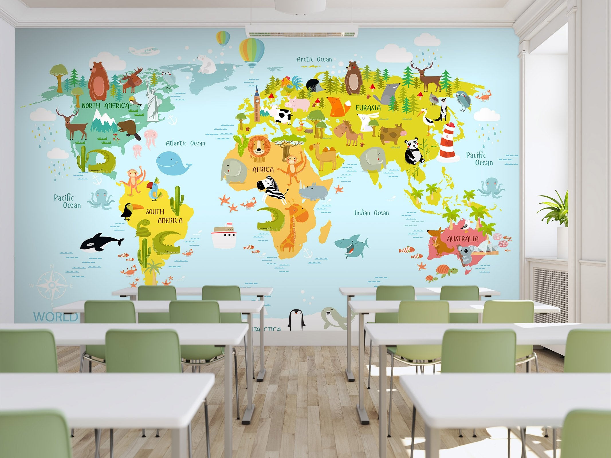 3D Animal Map 188 Wall Murals Wallpaper AJ Wallpaper 2