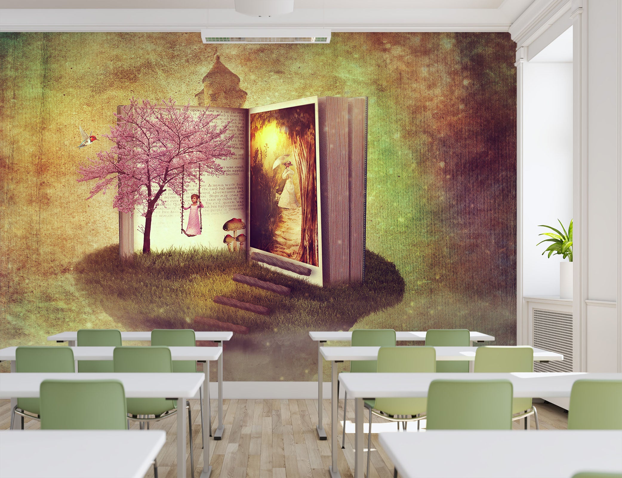 3D Swing Girl Book 155 Wall Murals