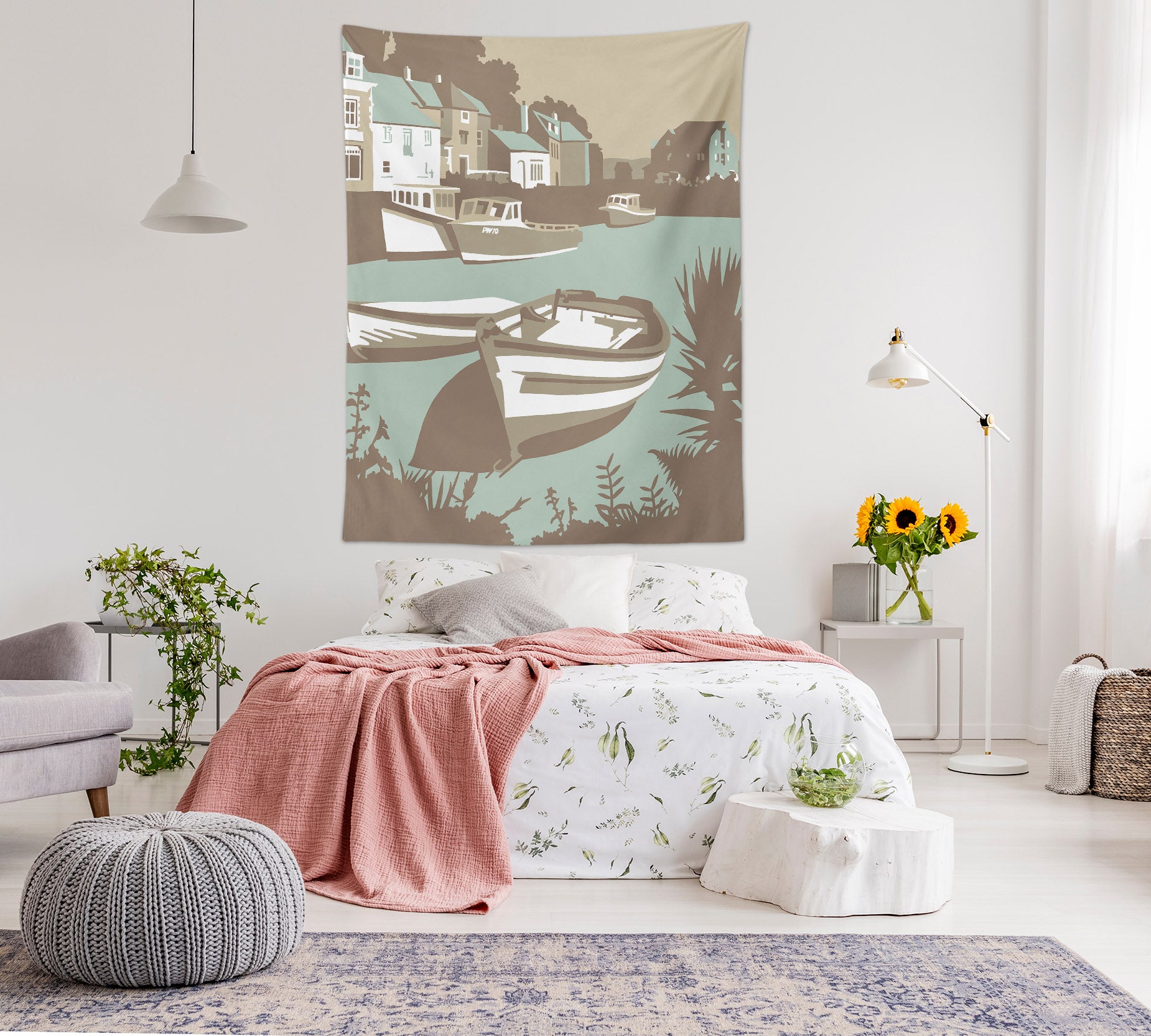 3D Lake Boat 5353 Steve Read Tapestry Hanging Cloth Hang