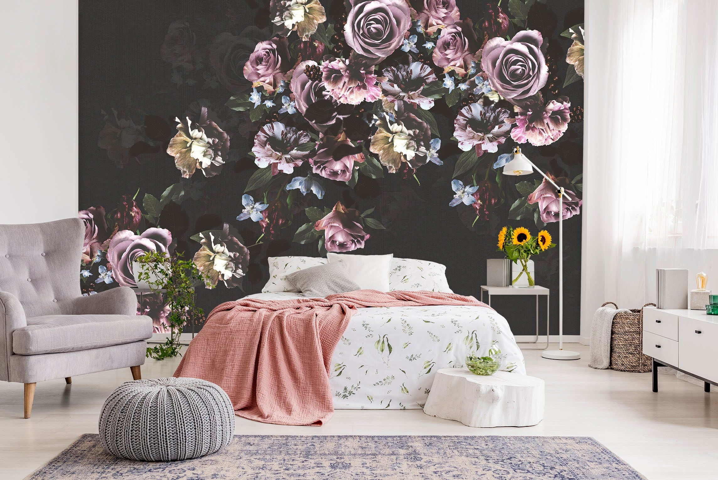 3D Purple Rose 119 Wall Murals Wallpaper AJ Wallpaper 2