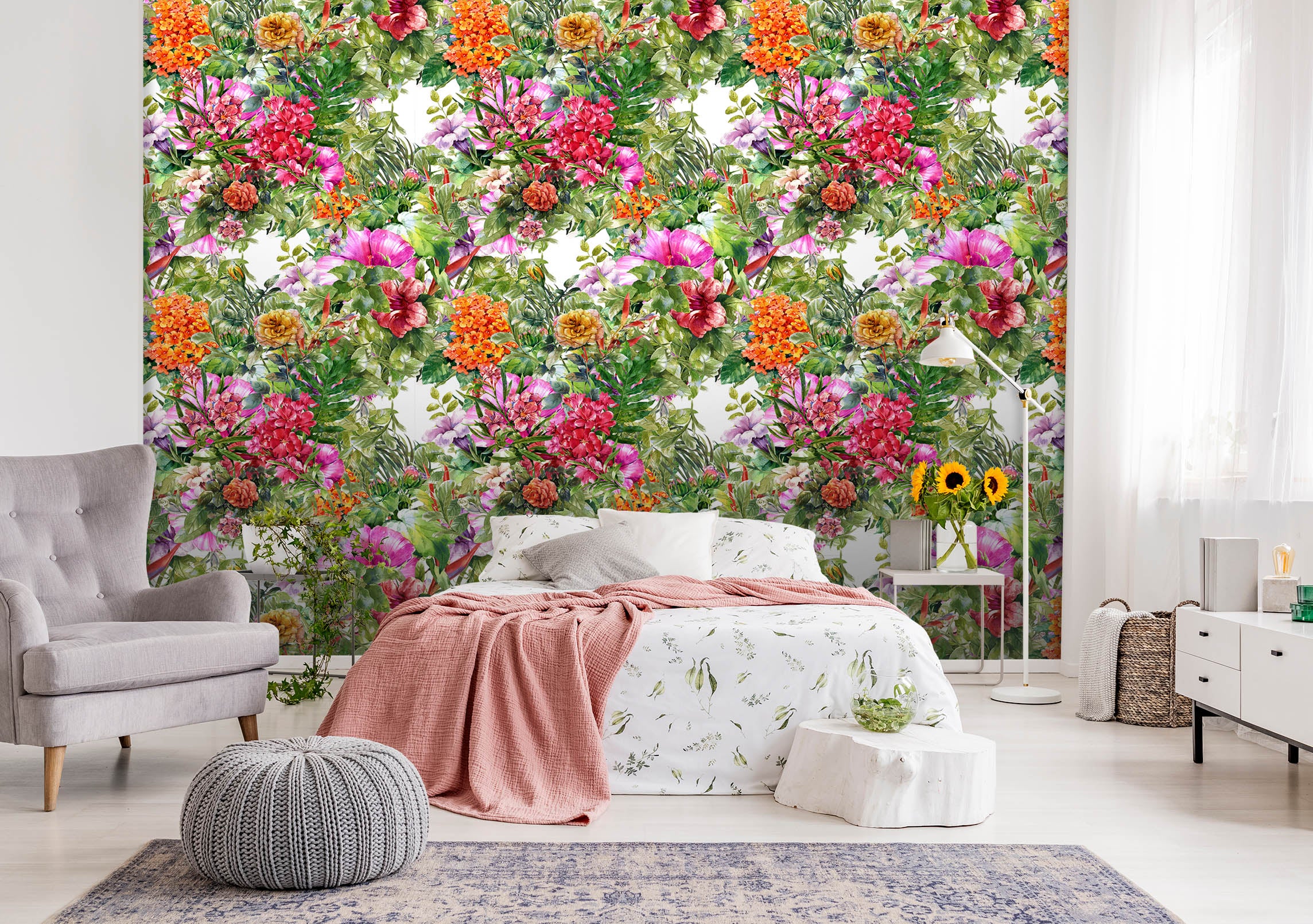 3D Bright Flowers 43 Wall Murals