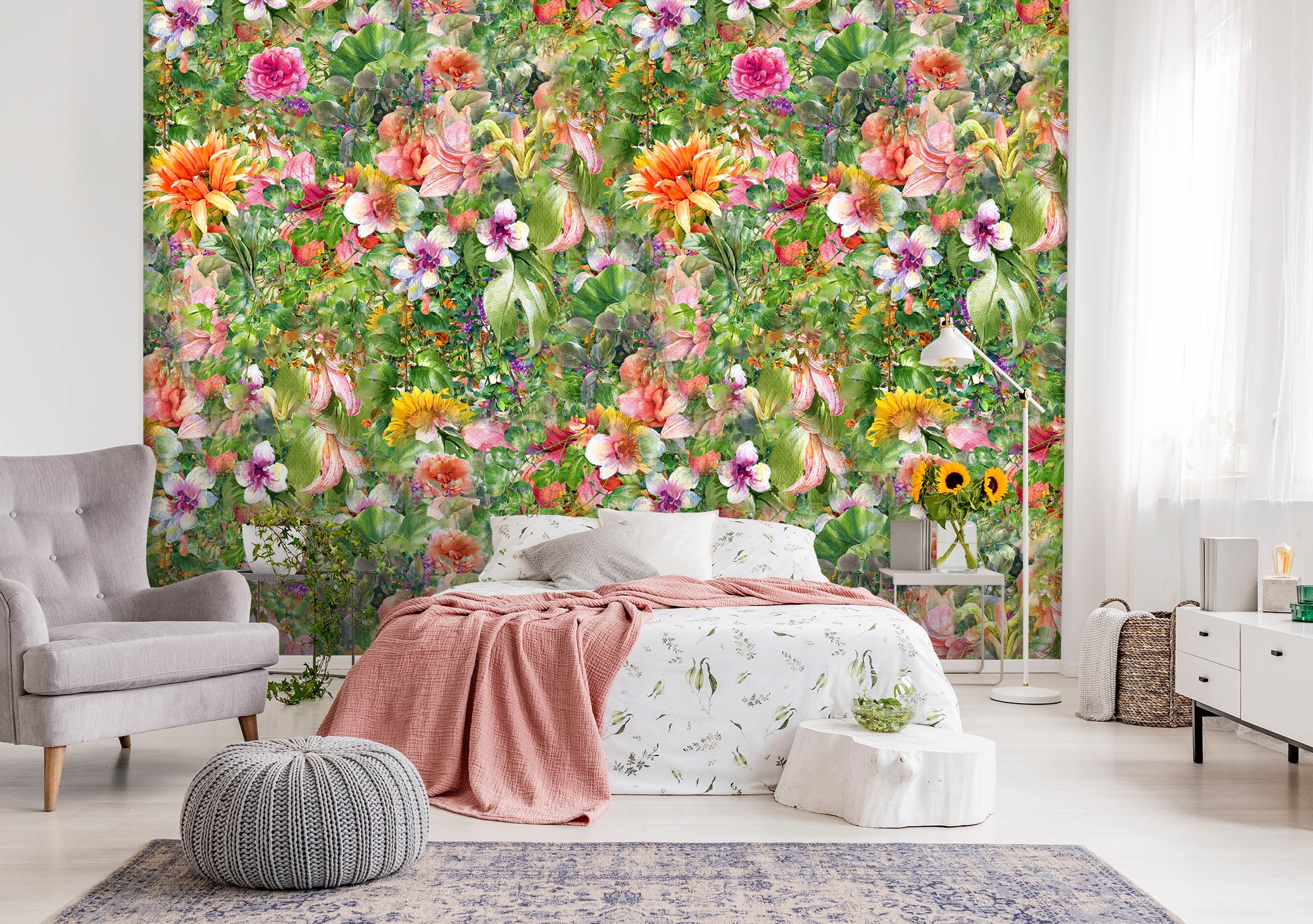 3D Sunflower Plant 47 Wall Murals