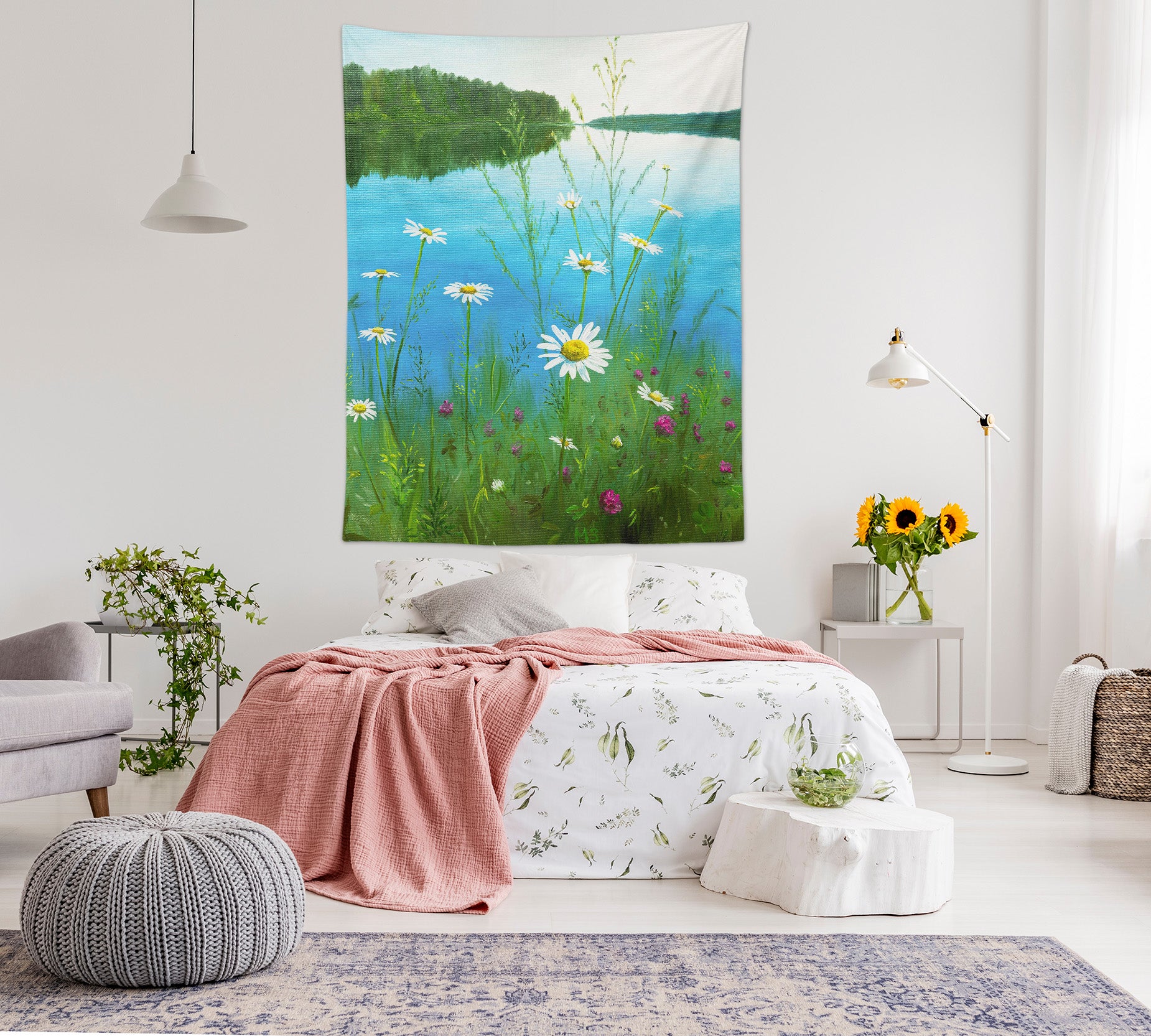 3D Daisy Lake 5287 Marina Zotova Tapestry Hanging Cloth Hang