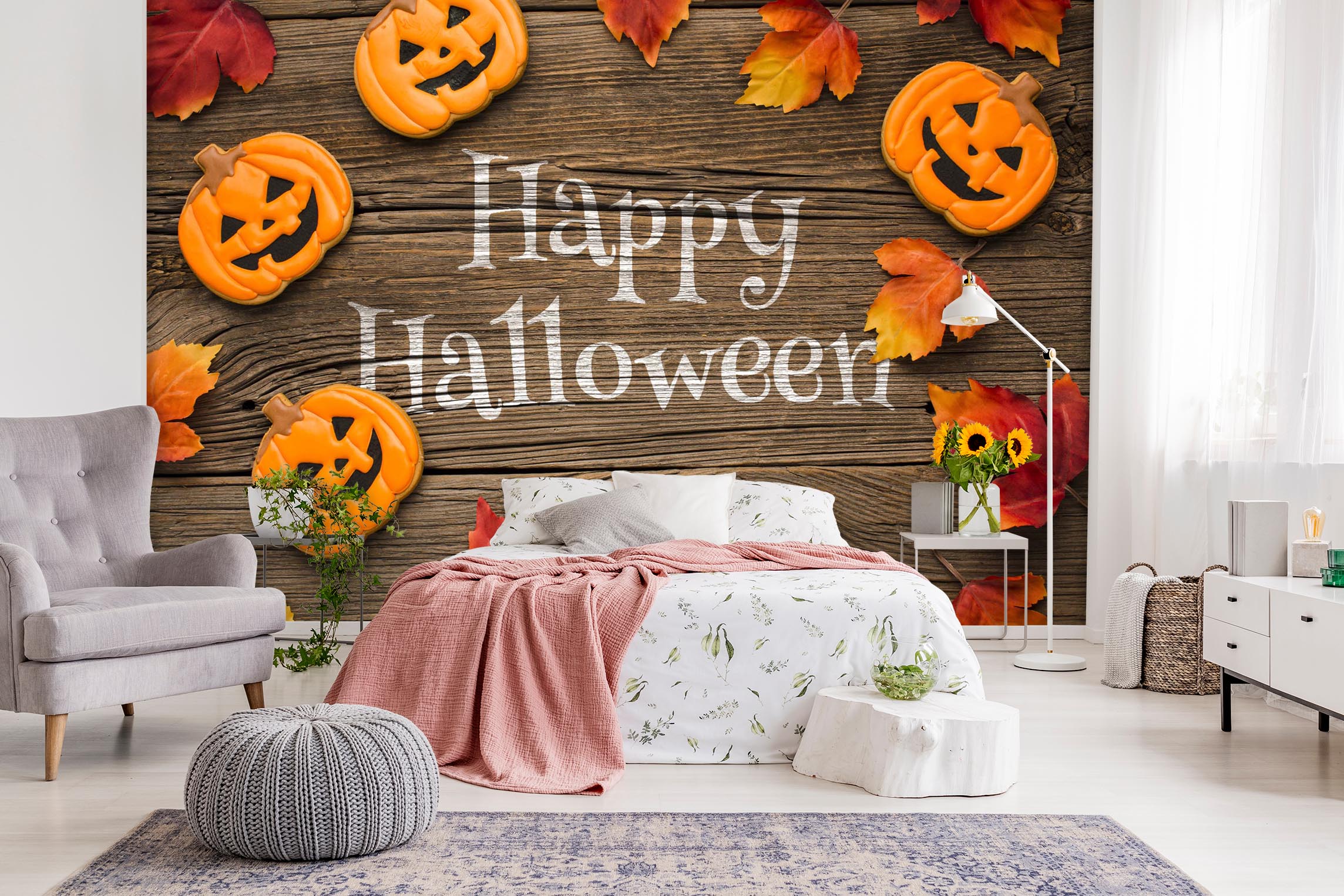 3D Pumpkin Doll 1012 Halloween Wall Murals Wallpaper AJ Wallpaper 2