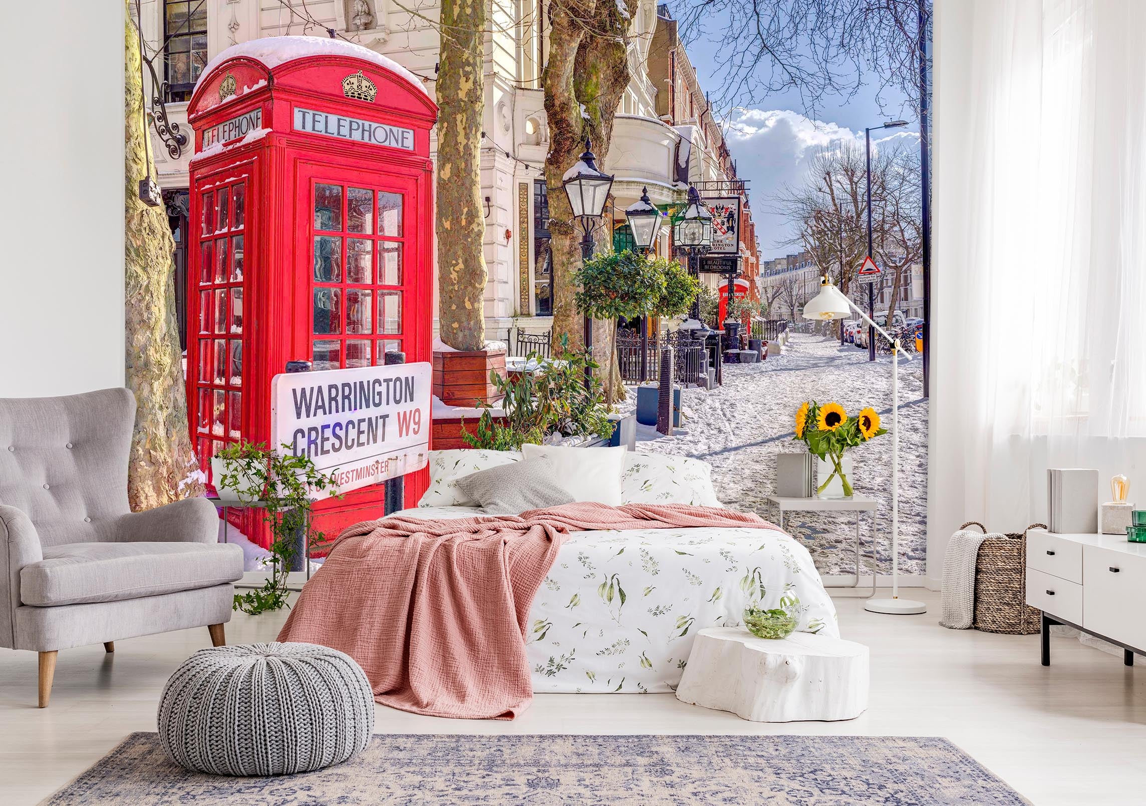 3D Red Telephone Booth 1418 Assaf Frank Wall Mural Wall Murals