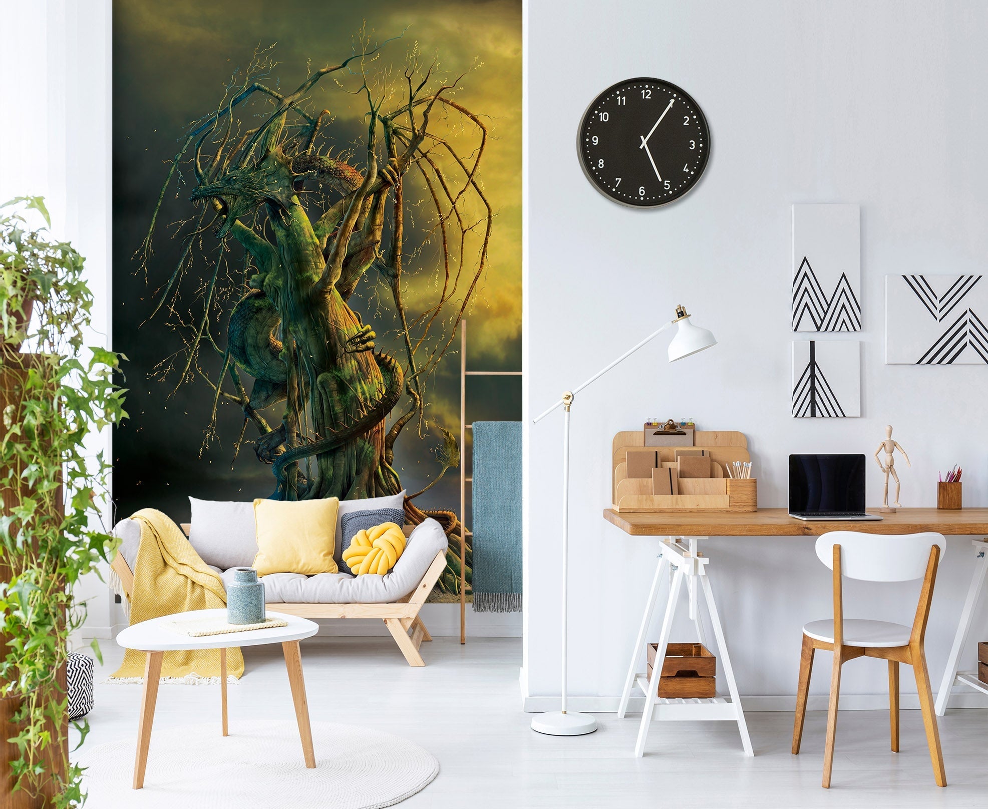 3D Tree Dragon 1563 Wall Murals Exclusive Designer Vincent Wallpaper AJ Wallpaper