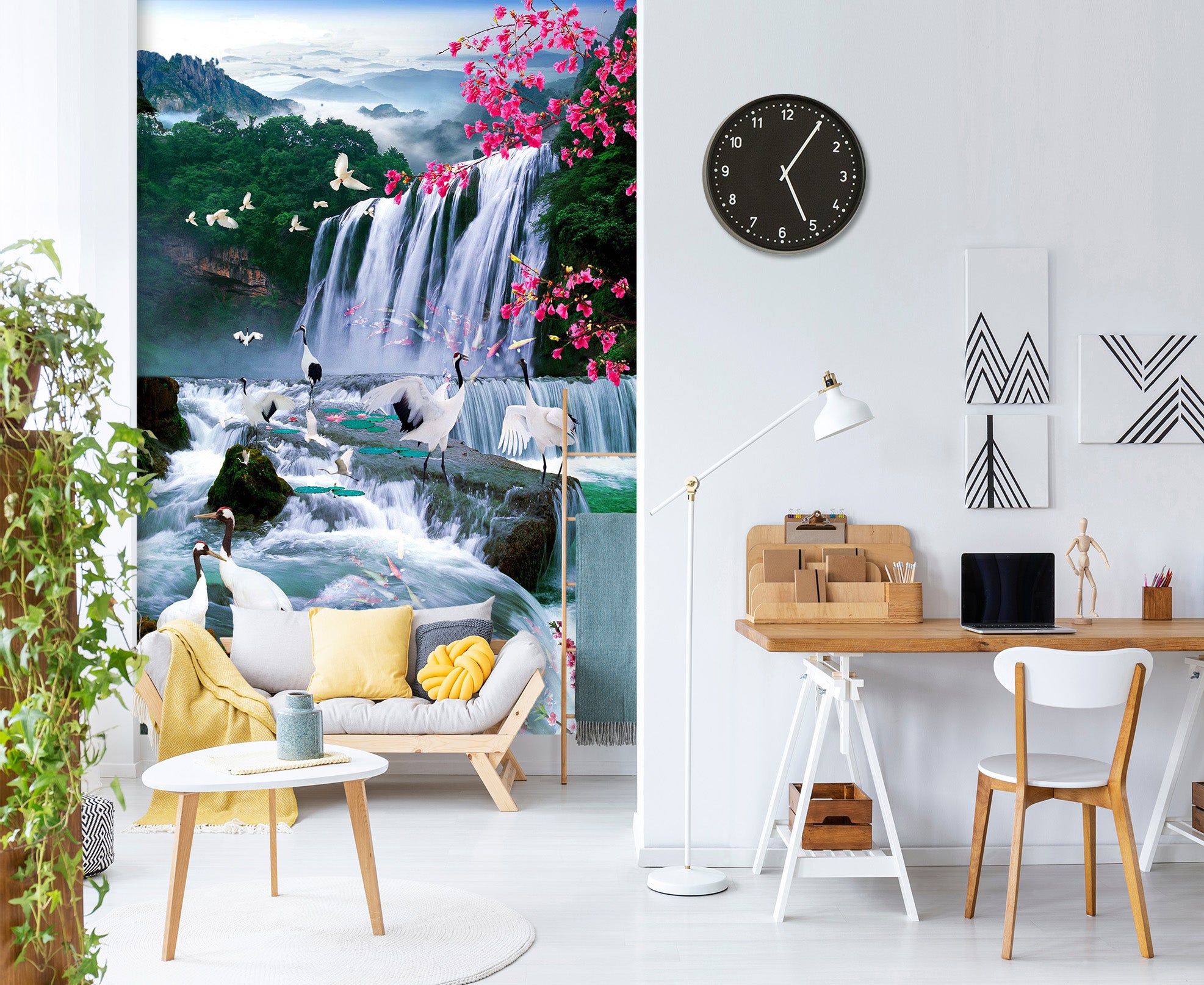 3D Mountain Waterfall 1532 Wall Murals