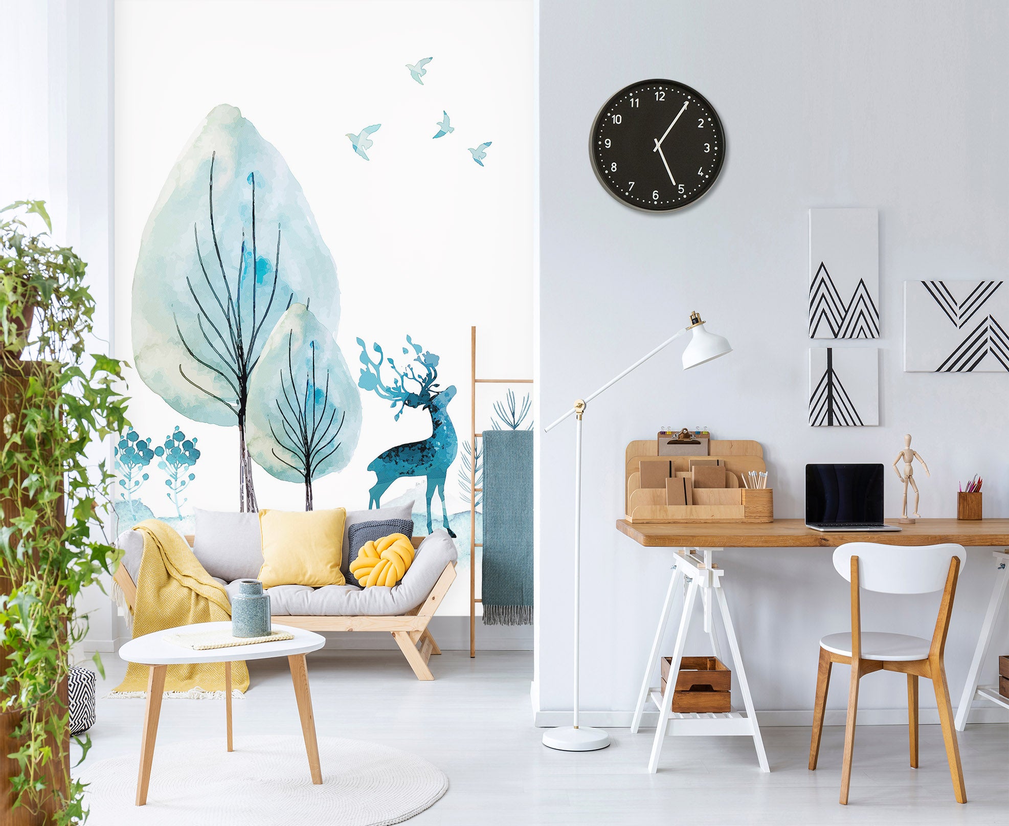 3D Forest Fawn 047 Wall Murals