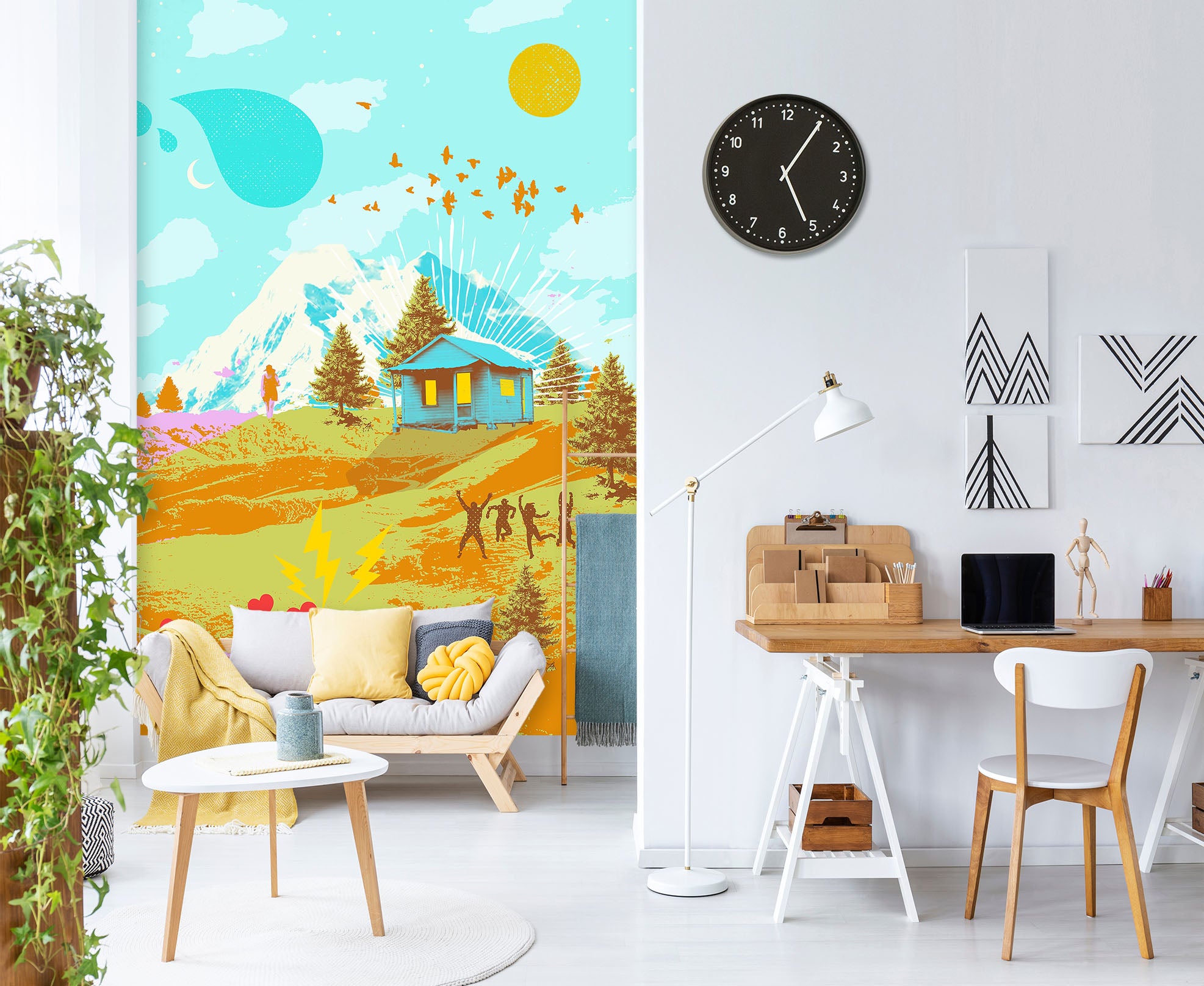 3D Painting Small Town 1399 Showdeer Wall Mural Wall Murals