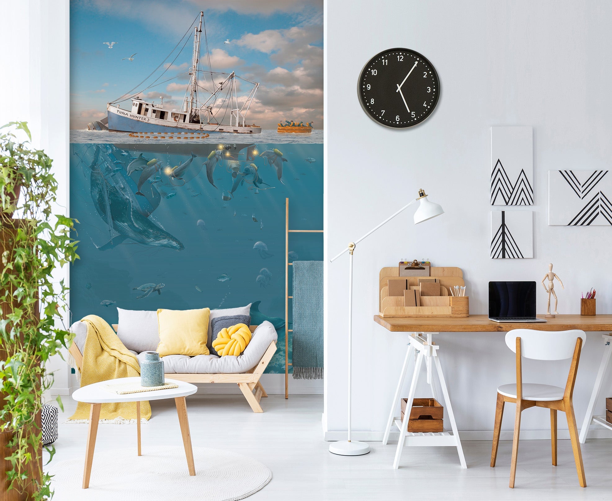 3D Deepwater Dolphins 1540 Wall Murals Exclusive Designer Vincent Wallpaper AJ Wallpaper