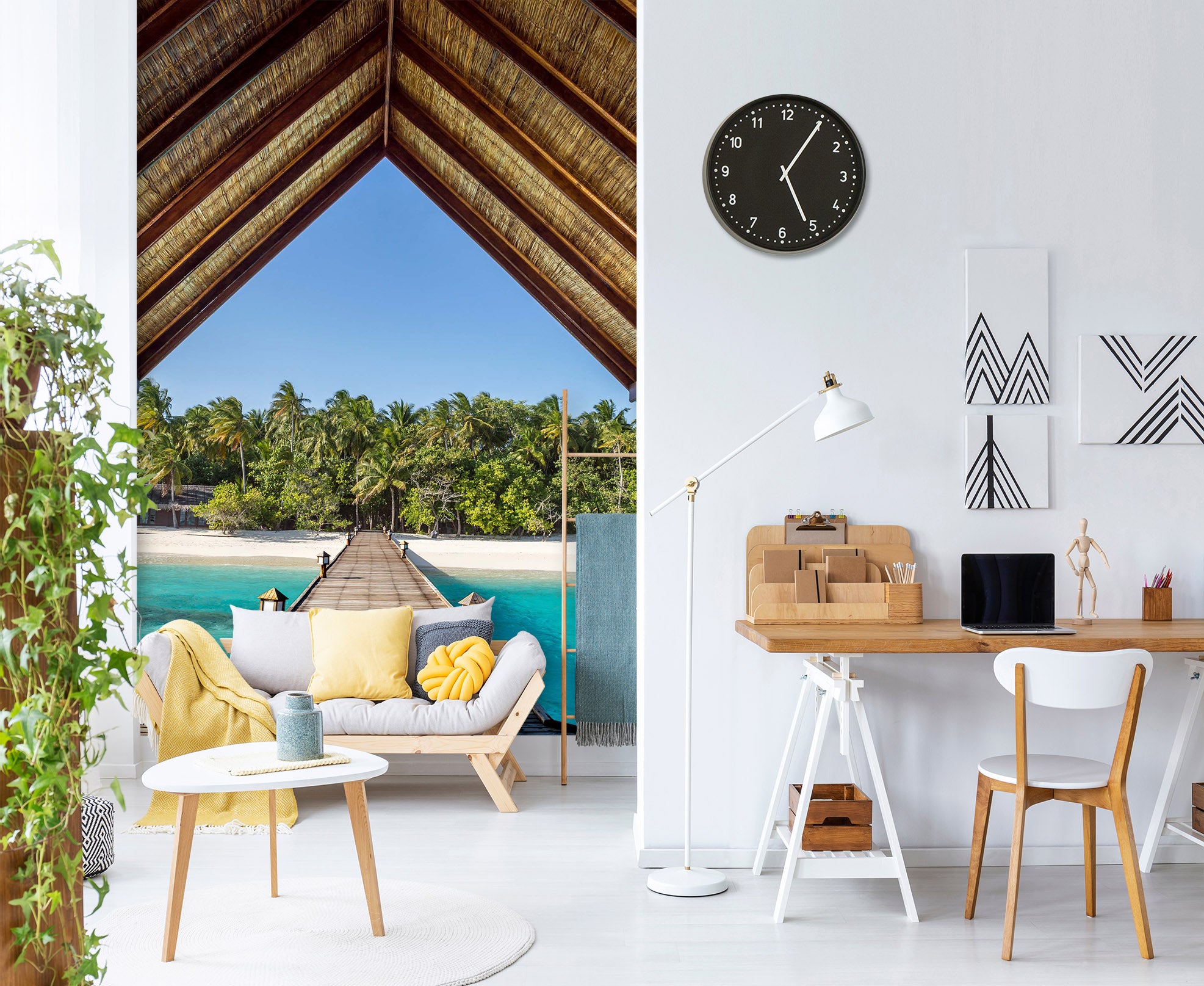 3D Wooden Bridge Coco 1529 Wall Murals