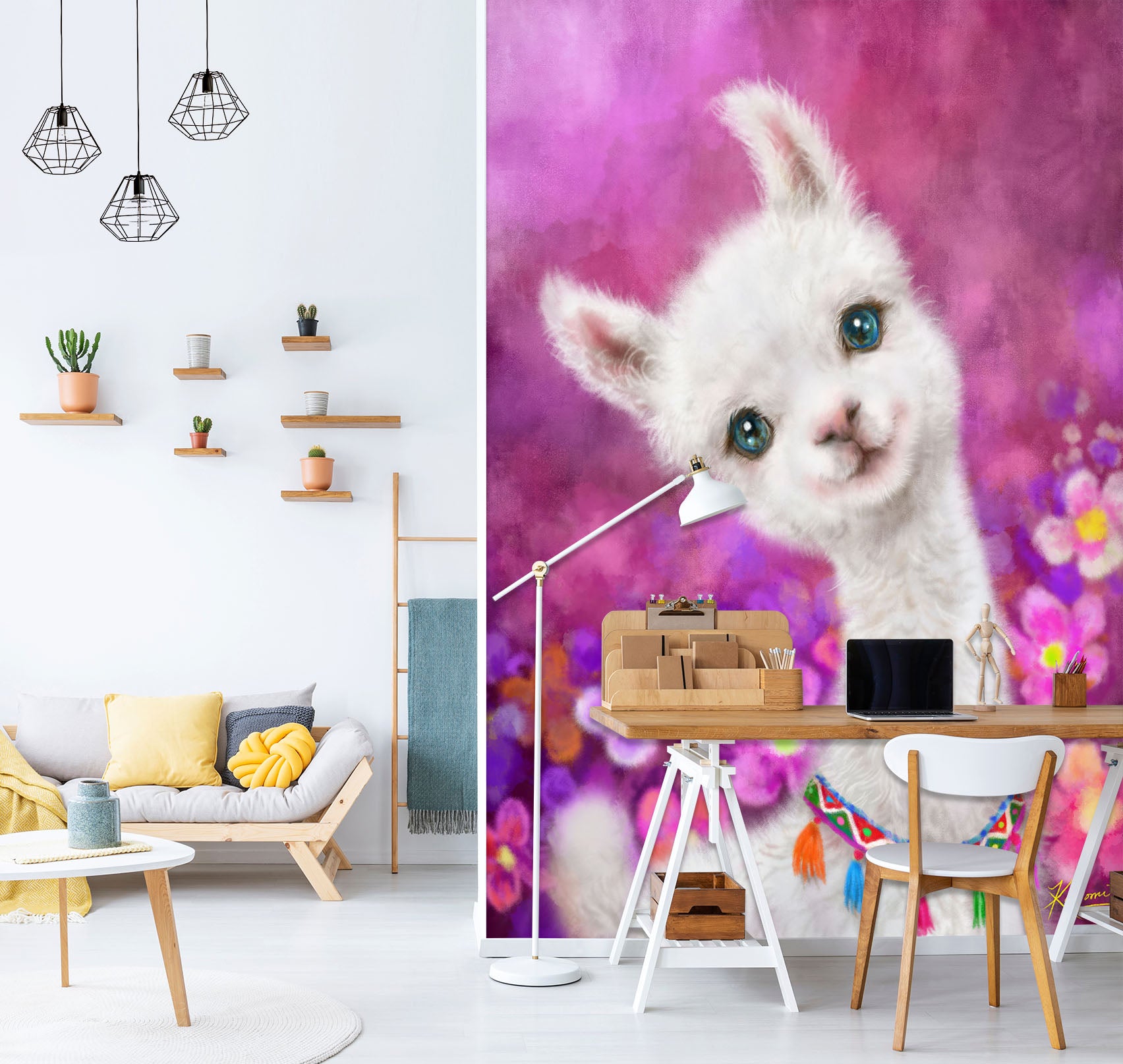 3D Petal Alpaca 5486 Kayomi Harai Wall Mural Wall Murals