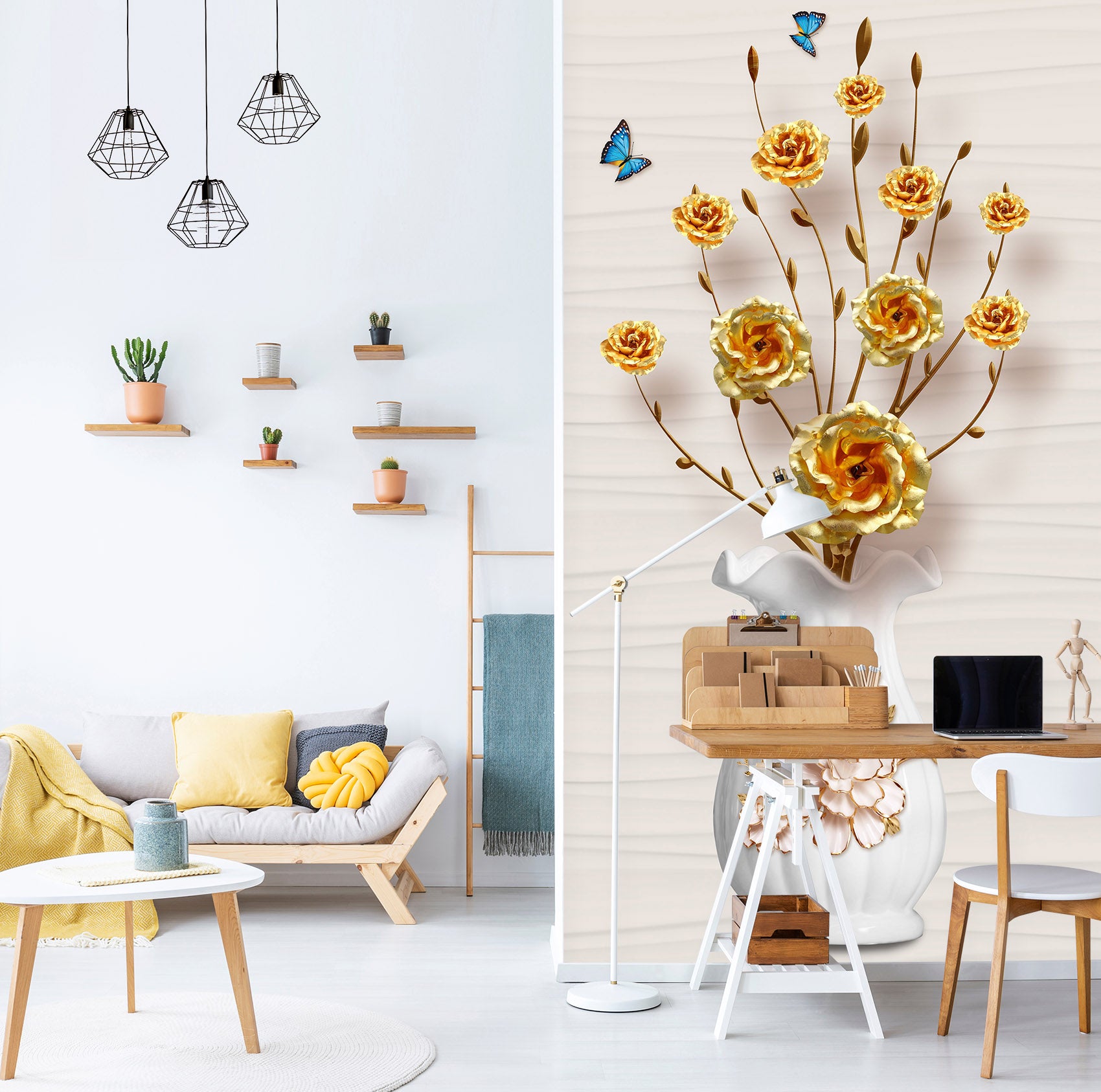 3D Butterfly Flower 1851 Wall Murals