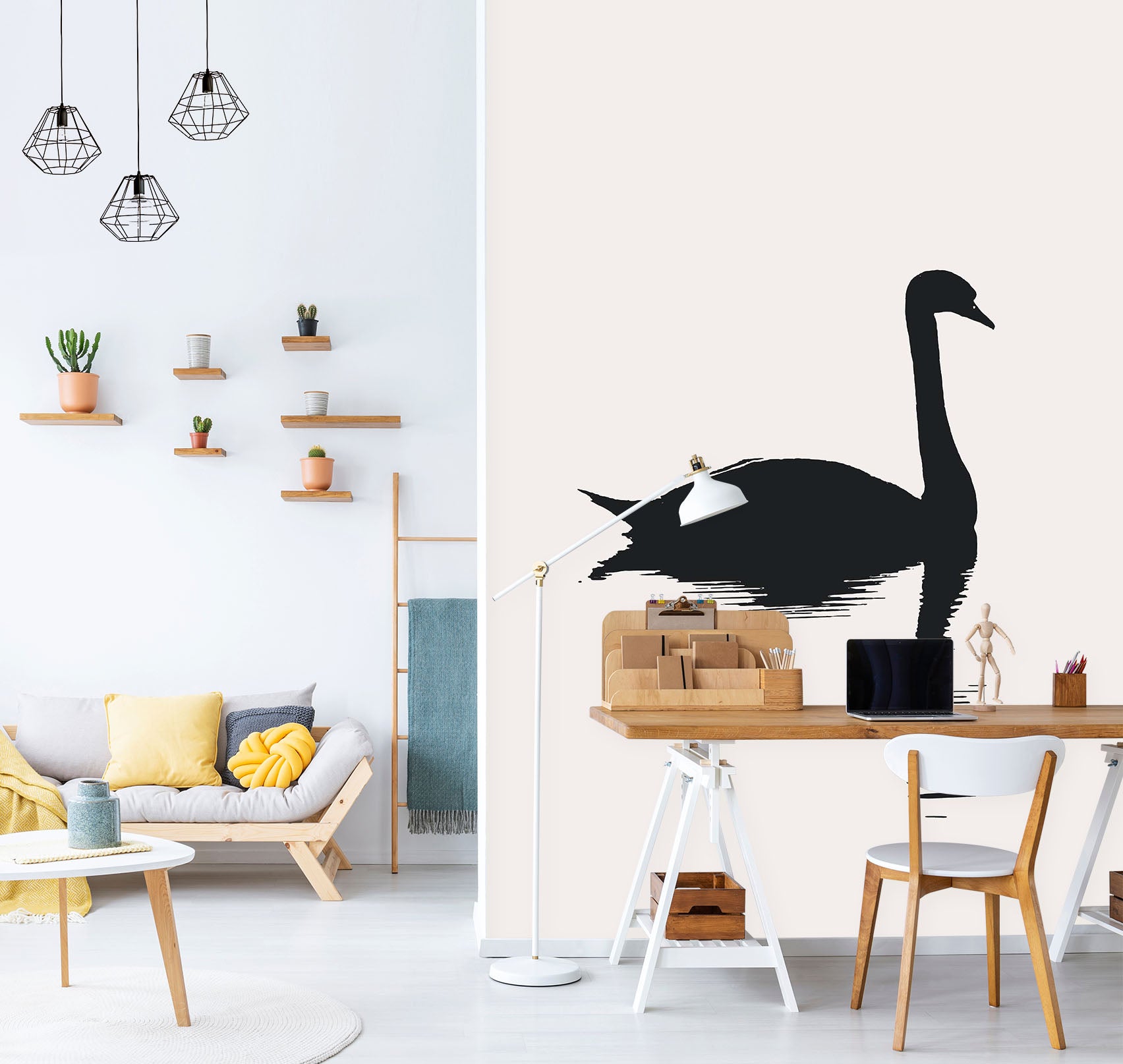 3D Lonely Swan 1527 Boris Draschoff Wall Mural Wall Murals
