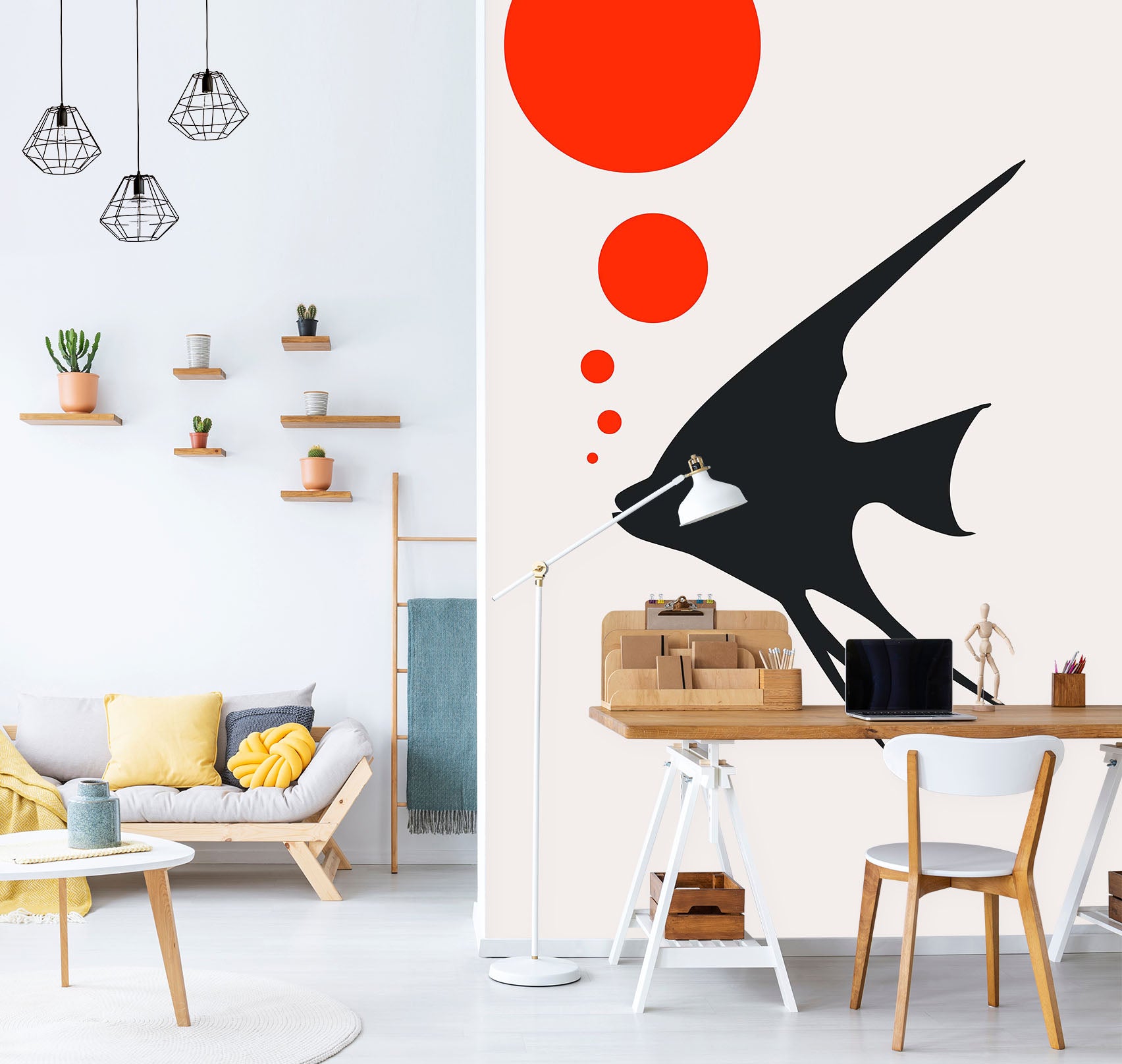 3D Fish Bubble 1415 Boris Draschoff Wall Mural Wall Murals