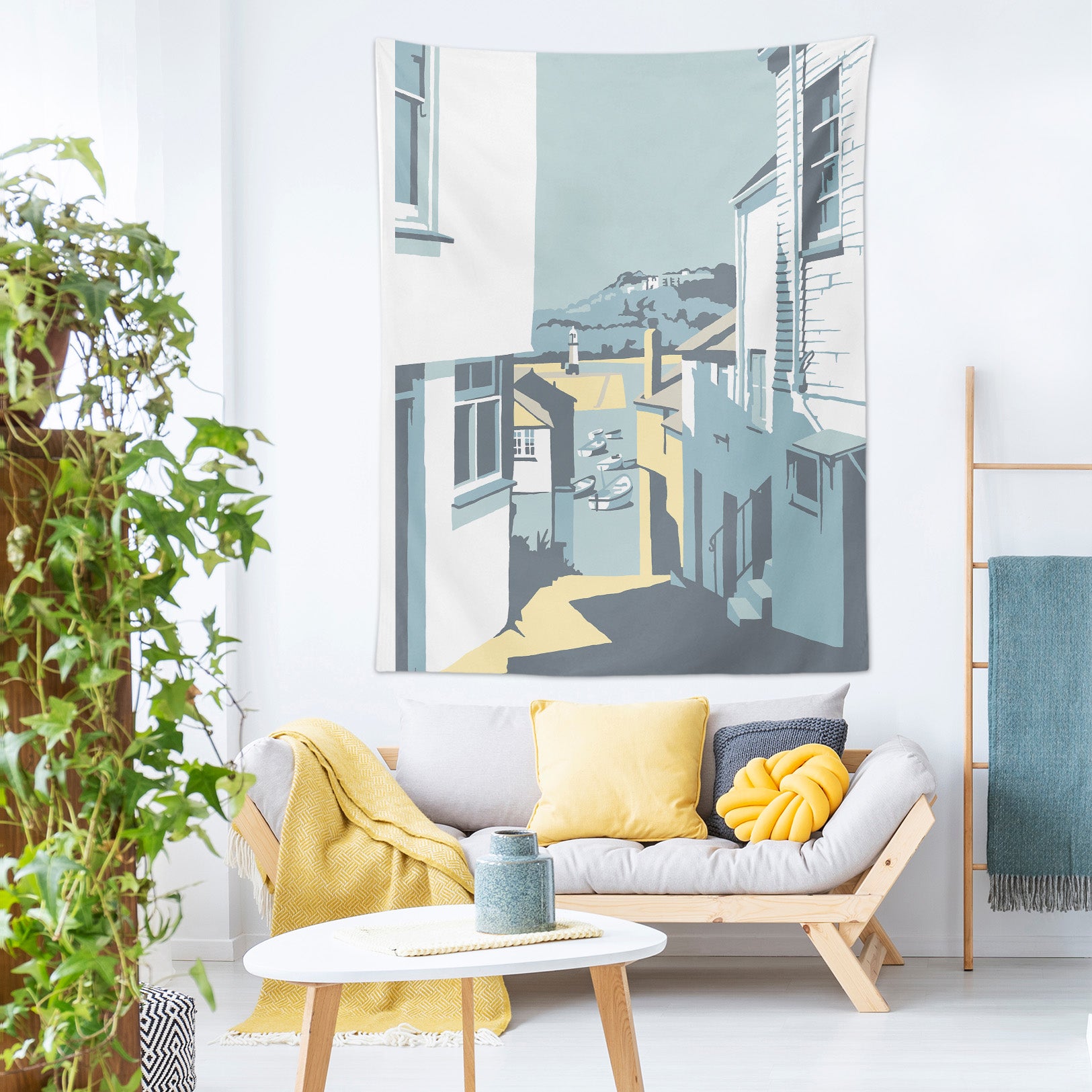 3D Small Town Building 5385 Steve Read Tapestry Hanging Cloth Hang