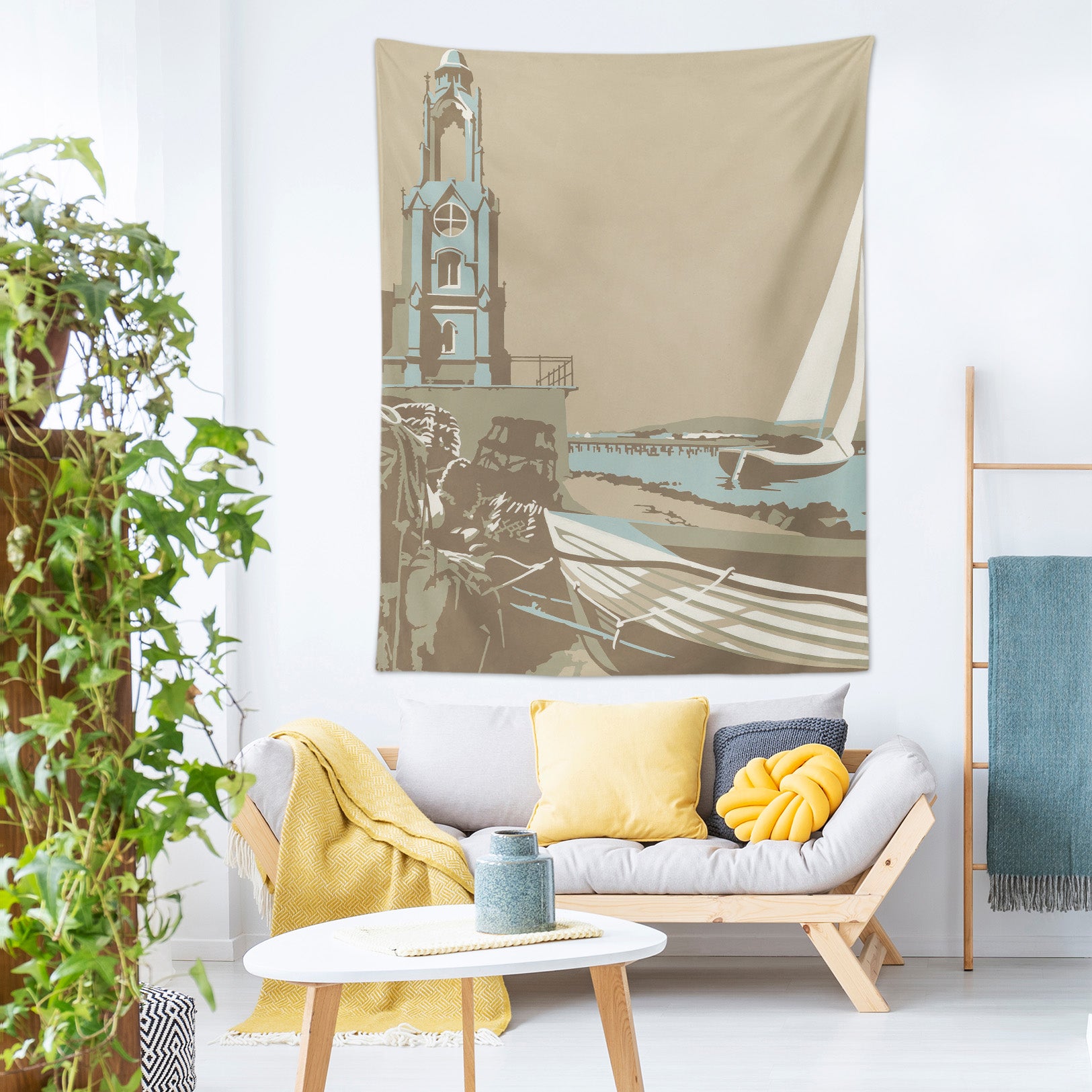 3D Seaside Building 5391 Steve Read Tapestry Hanging Cloth Hang