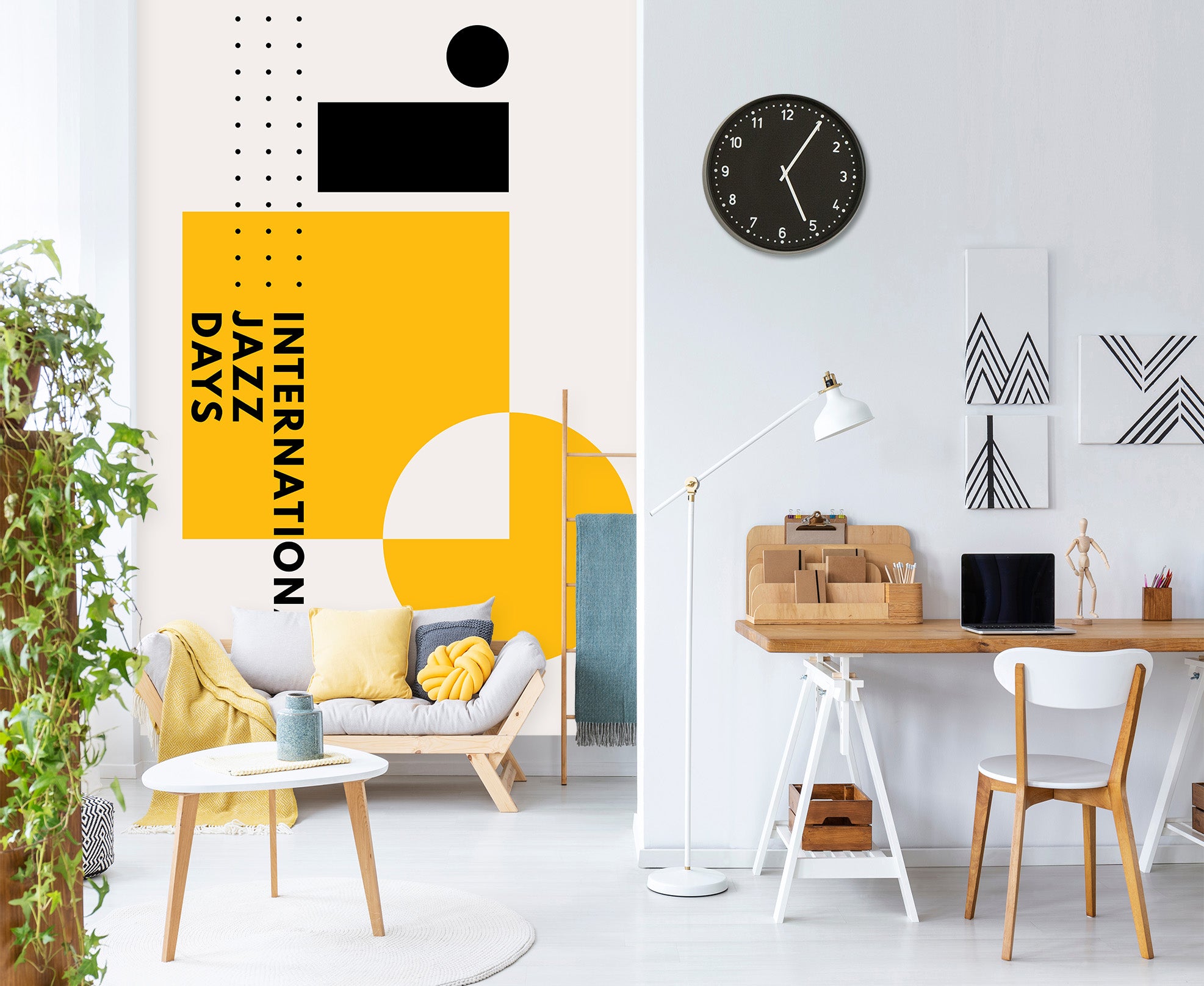 3D Yellow Pattern 1458 Boris Draschoff Wall Mural Wall Murals