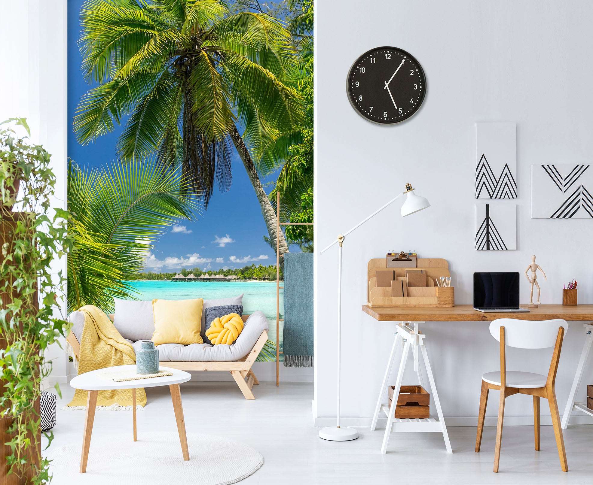 3D Coconut Tree Beach 1547 Wall Murals