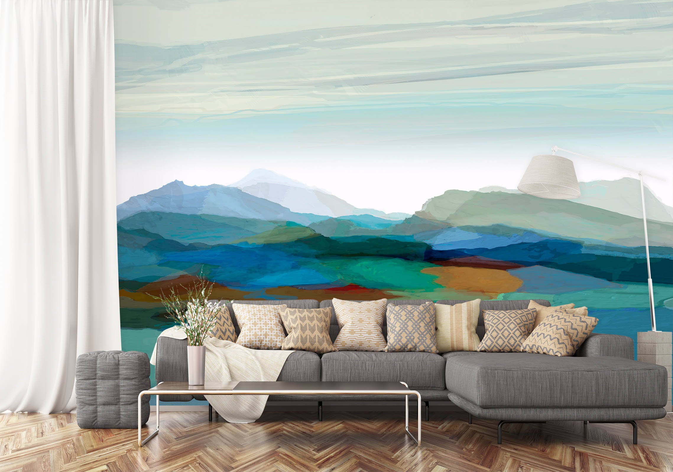 3D Valley Undulation 1419 Michael Tienhaara Wall Mural Wall Murals