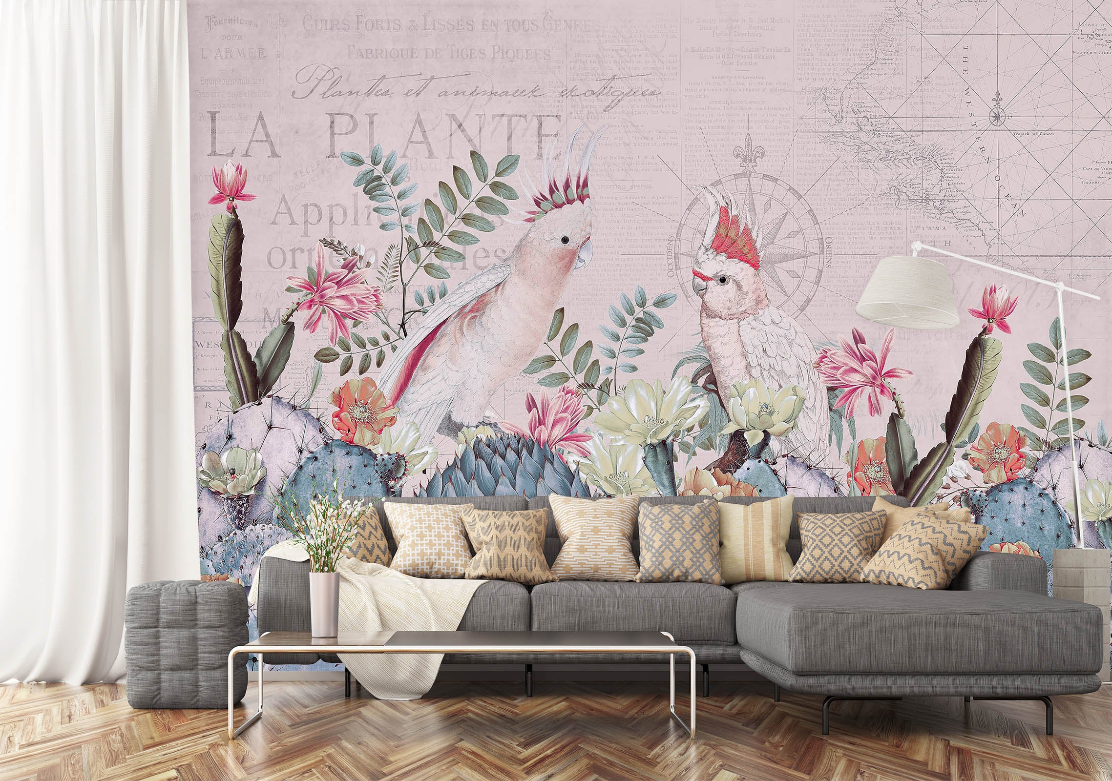 3D Desert Cockatoos 1408 Andrea haase Wall Mural Wall Murals