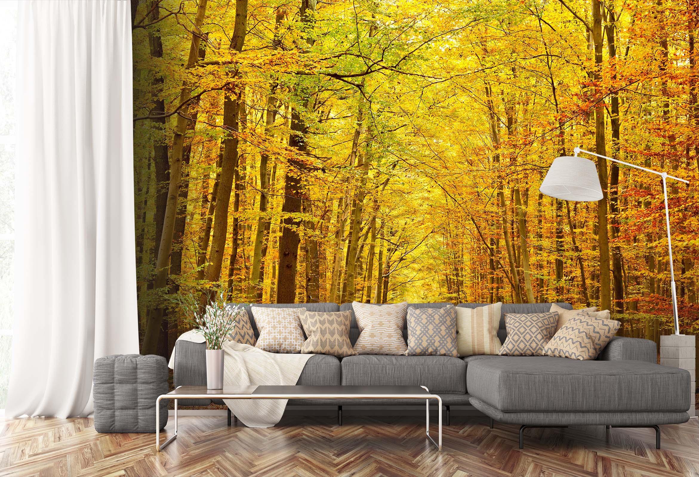 3D Yellow Woods 139 Wall Murals