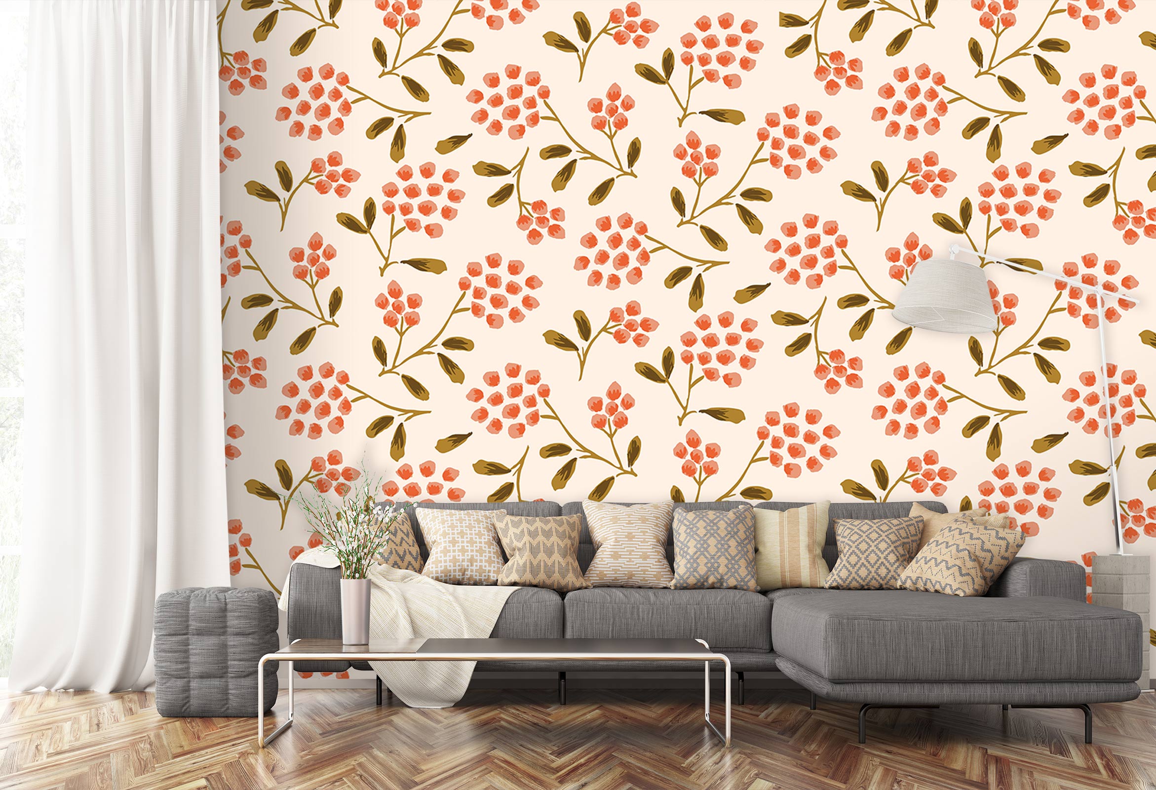 3D Red Polka Dot Flowers 12074 Kashmira Jayaprakash Wall Mural Wall Murals