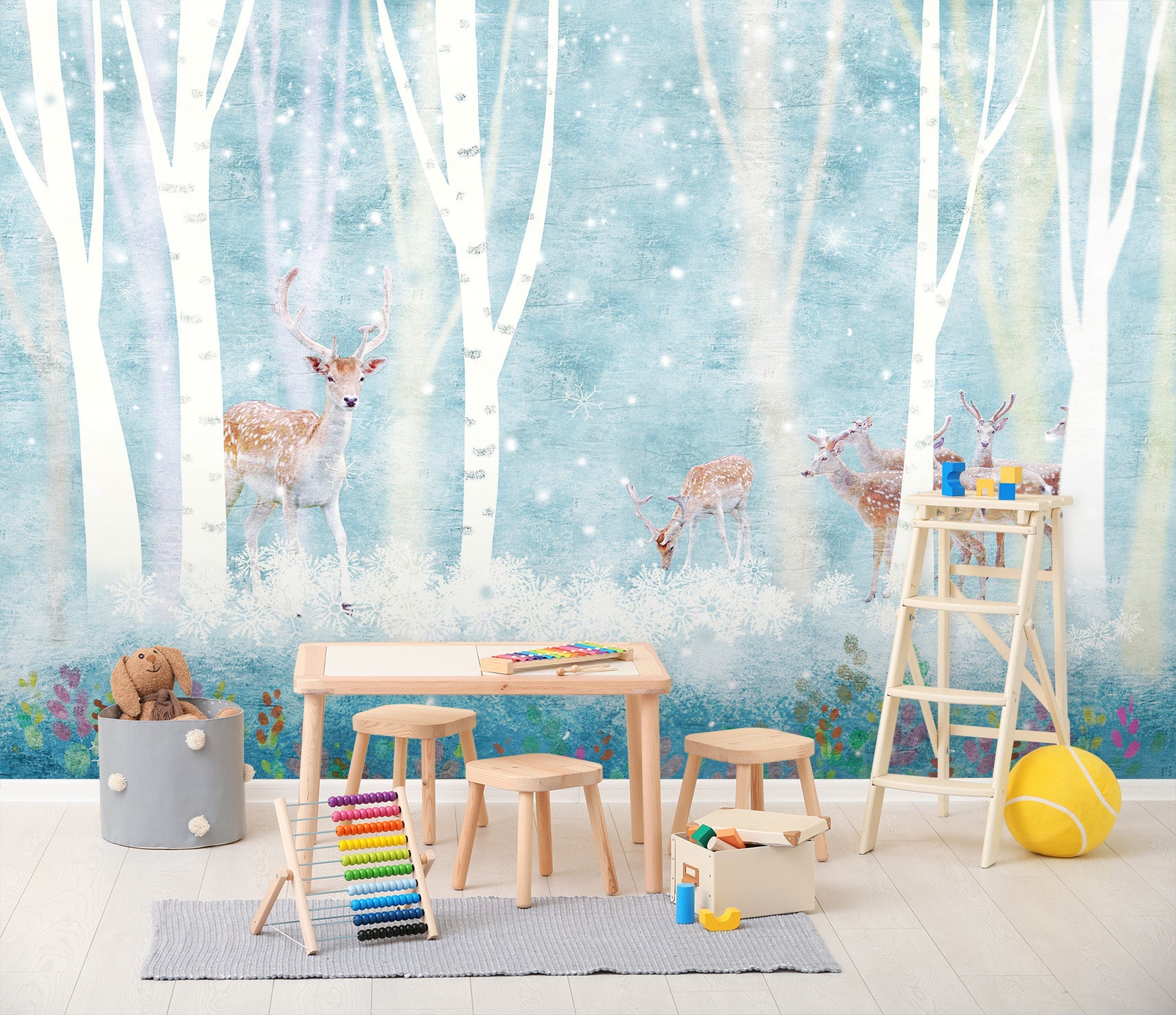 3D Forest Sika Deer 045 Wall Murals