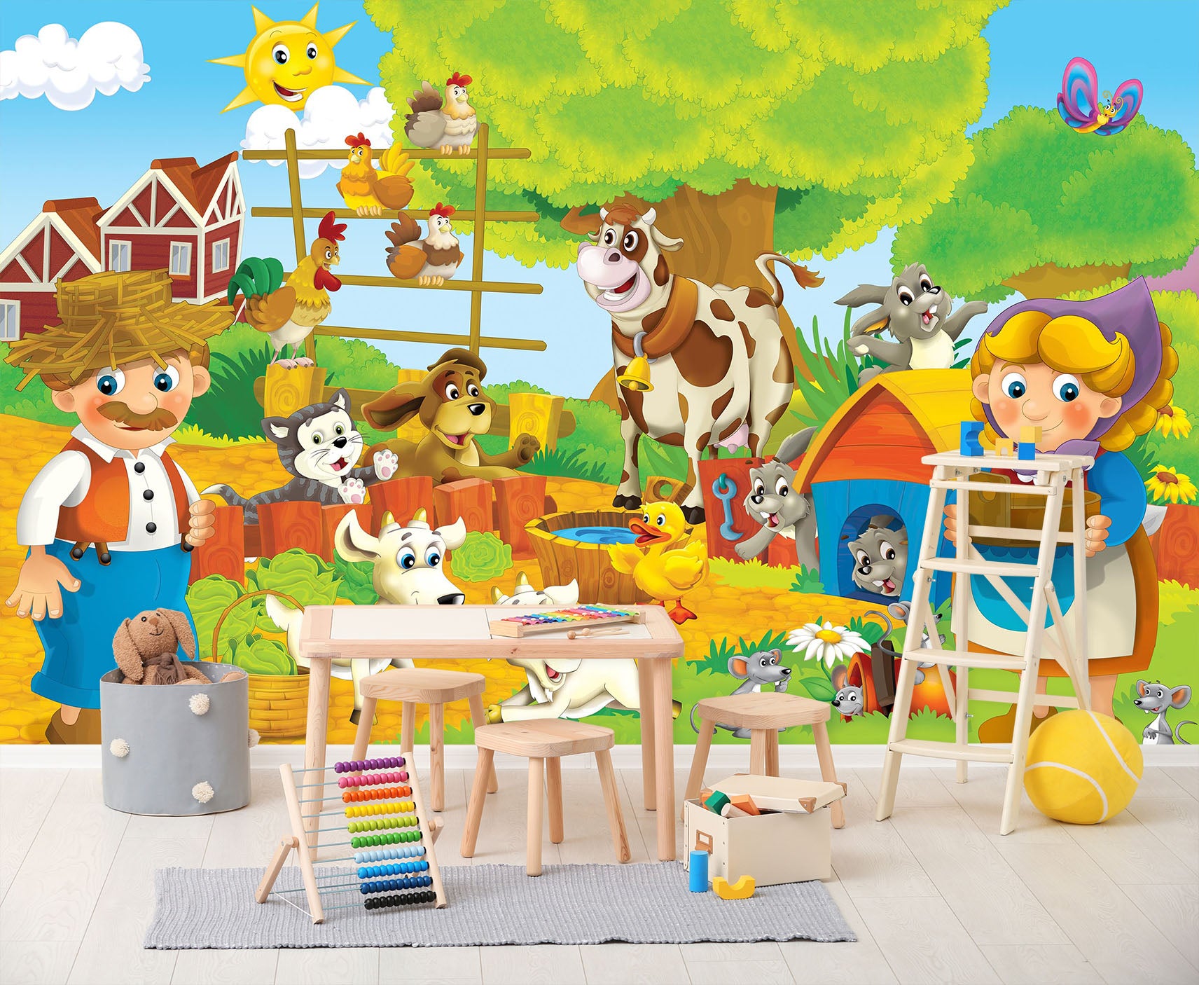 3D Cartoon Duck Dog 248 Wall Murals