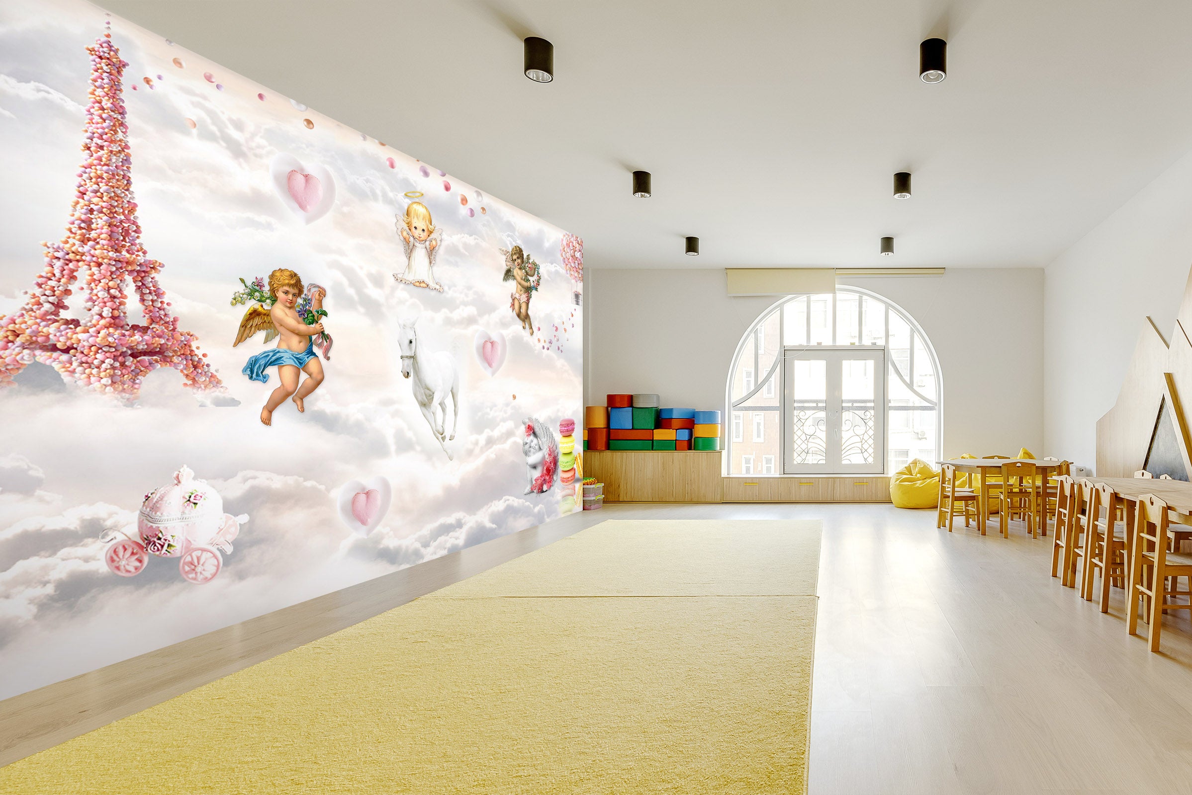 3D Tower Angel 013 Wall Murals