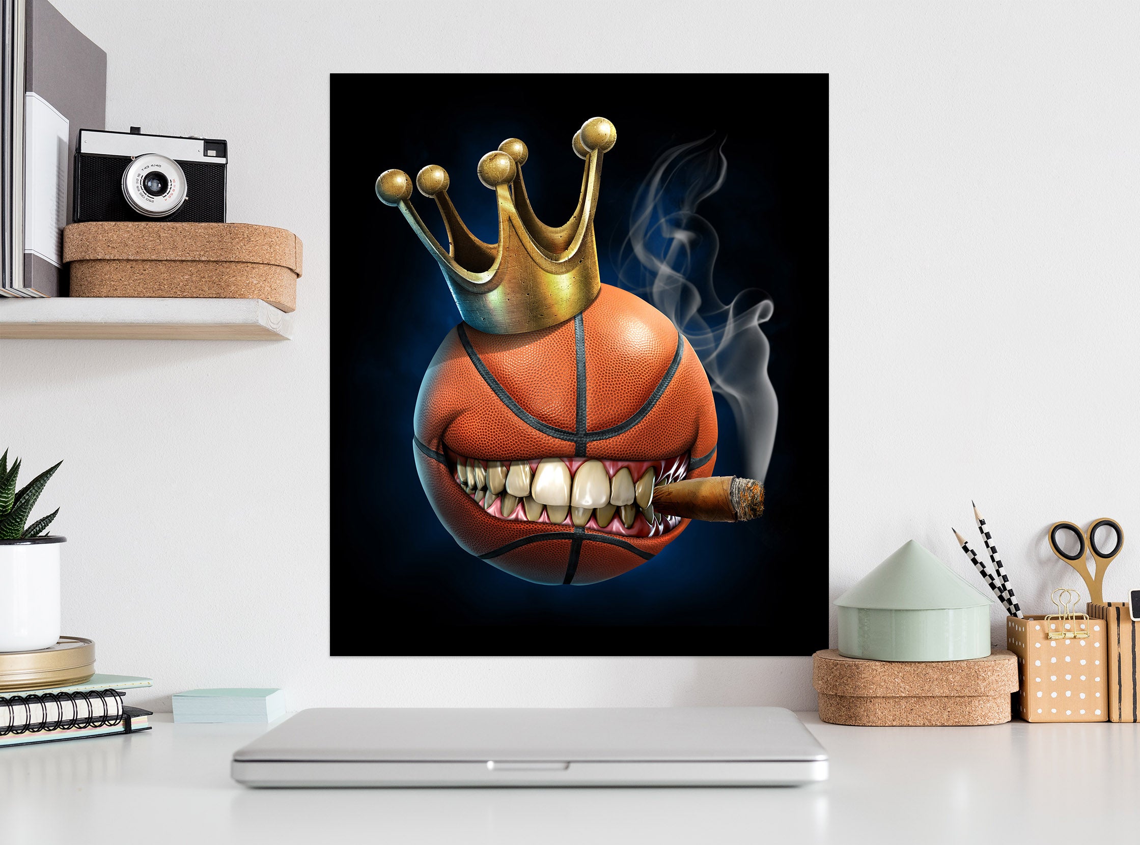 3D Crown Teeth Basketball 5107 Tom Wood Wall Sticker