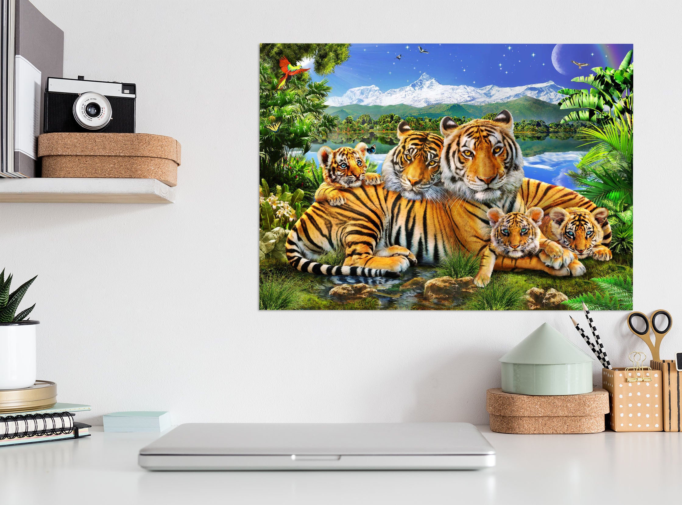 3D Loving Tigers 012 Adrian Chesterman Wall Sticker