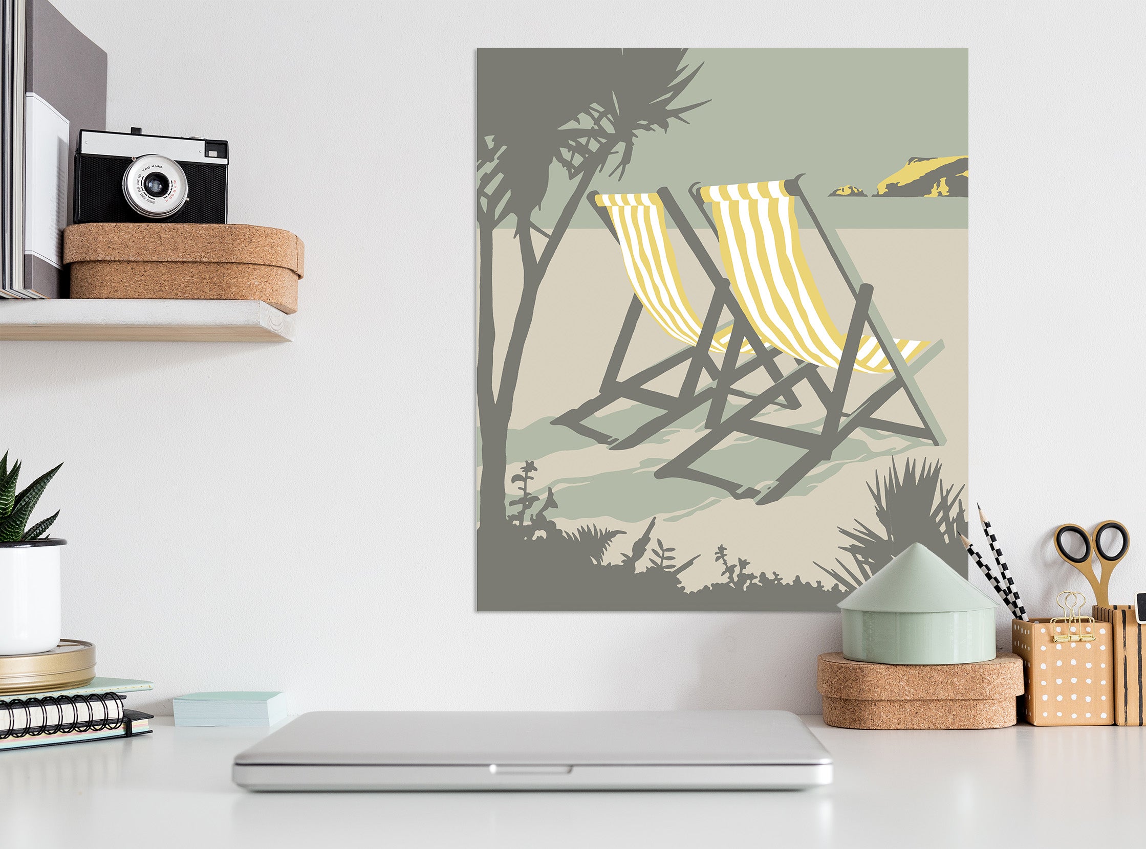 3D Polzeath Deckchairs 046 Steve Read Wall Sticker