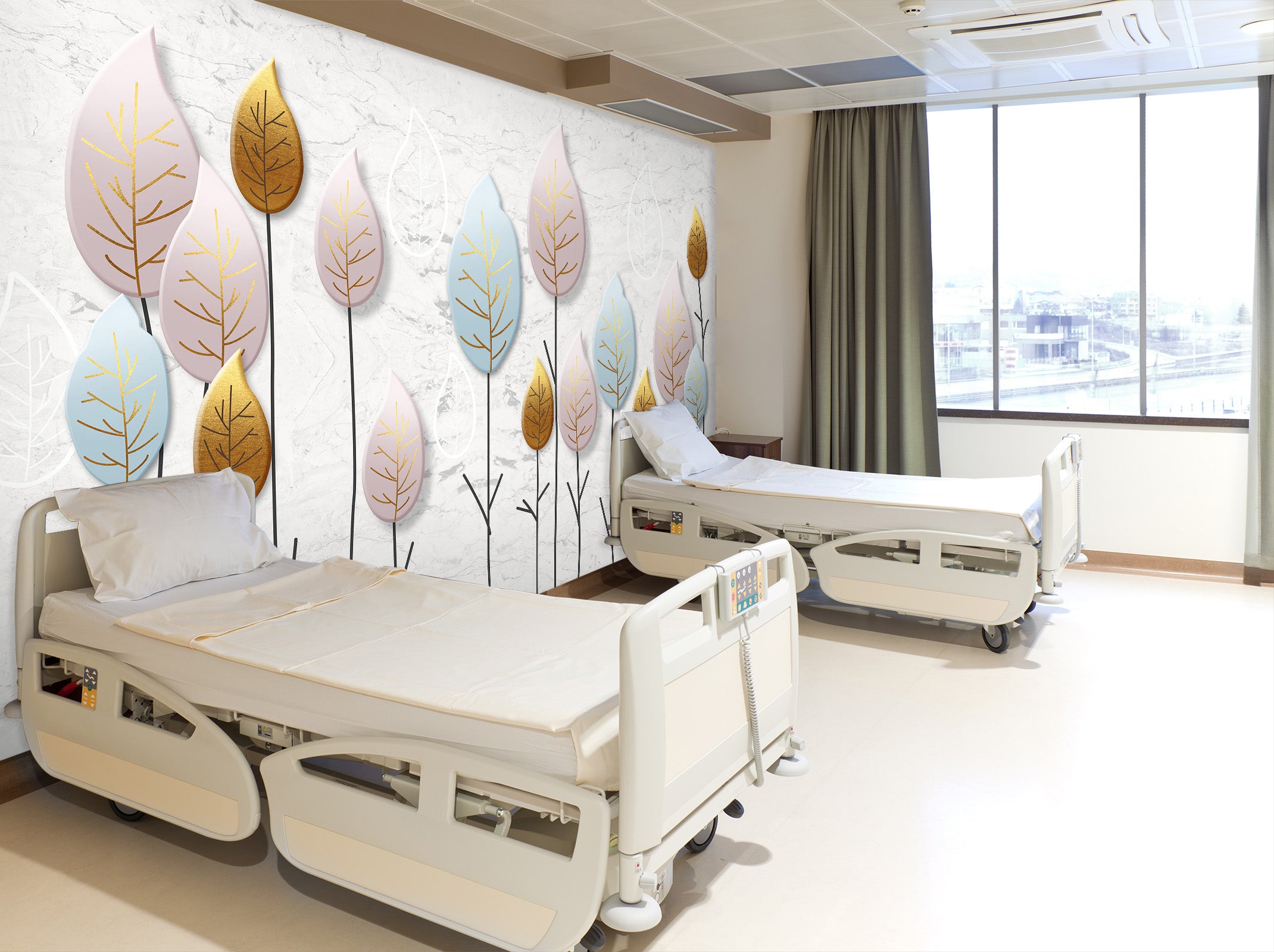 3D Colored Leaves 322 Wall Murals