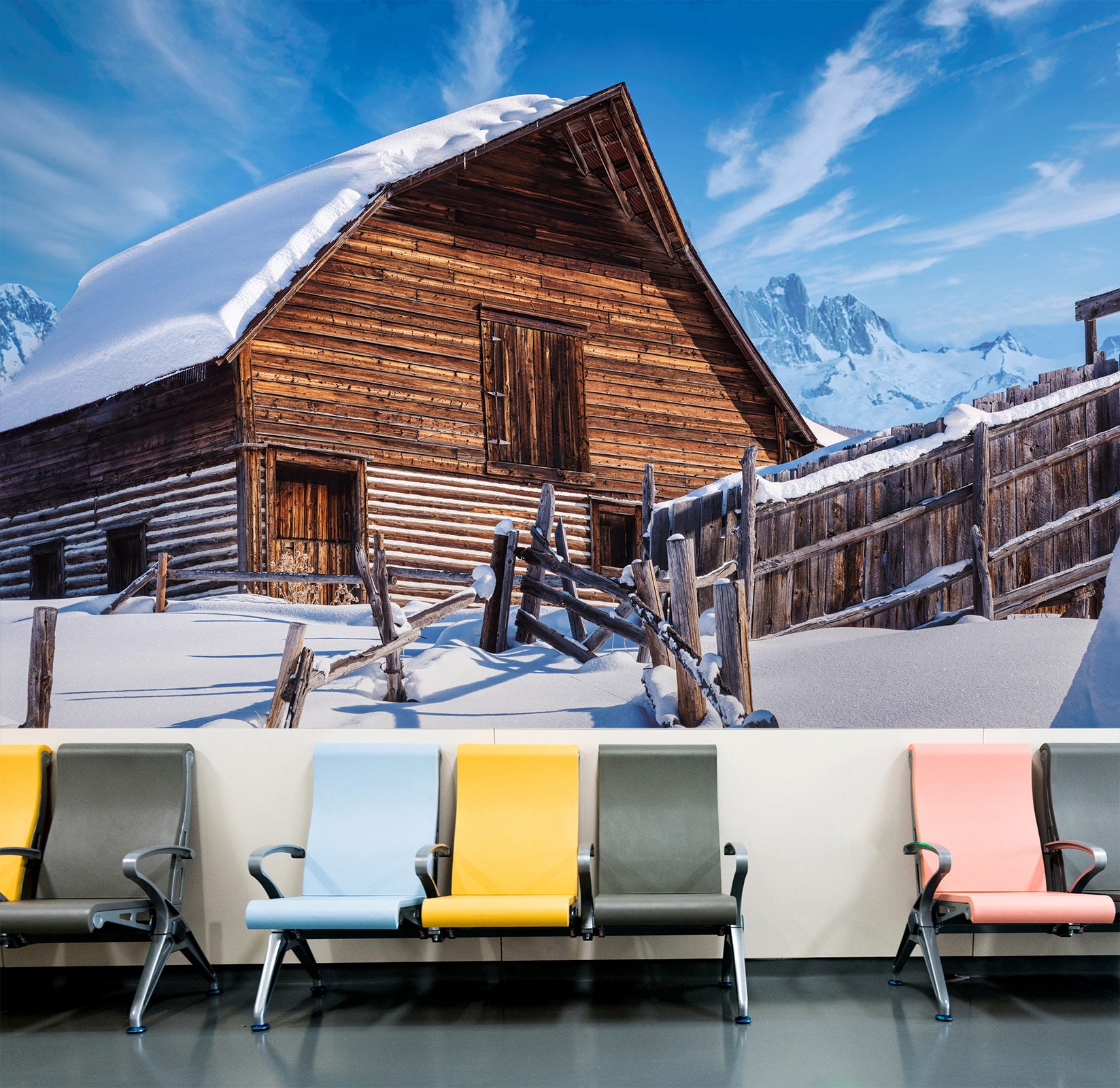 3D Winter Snow House 5256 Beth Sheridan Wall Mural Wall Murals