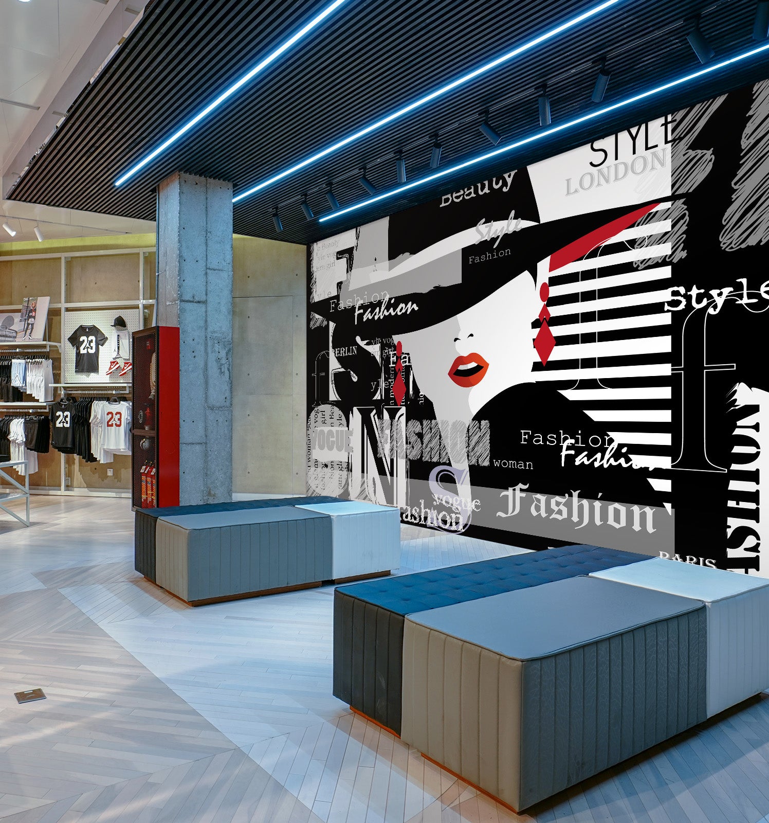 3D Woman Black Hat 135 Wall Murals