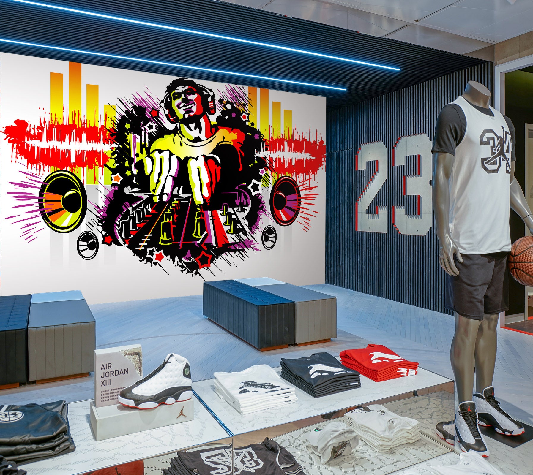 3D Painted Sound 124 Wall Murals