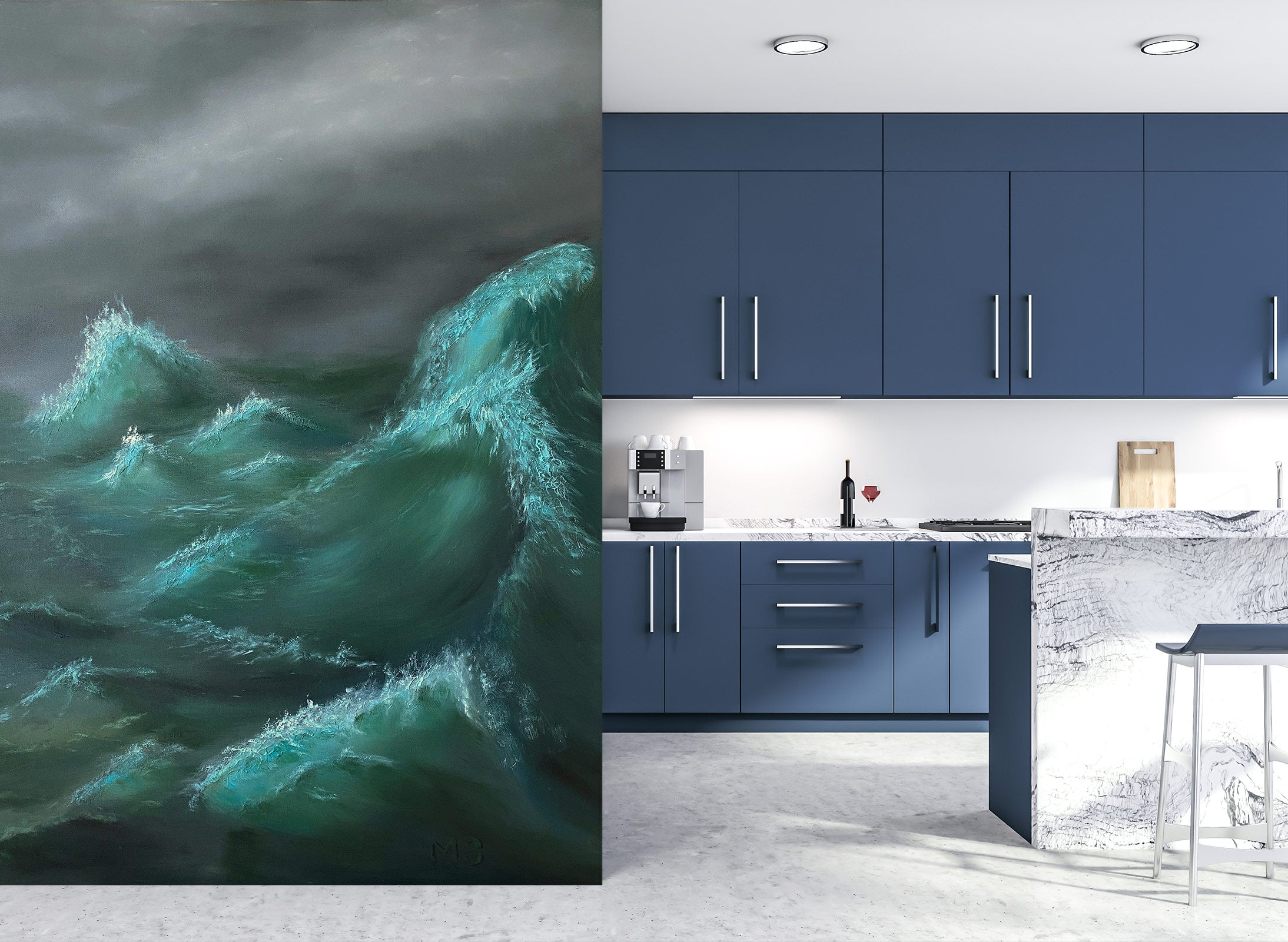 3D Big Waves 9837 Marina Zotova Wall Mural Wall Murals
