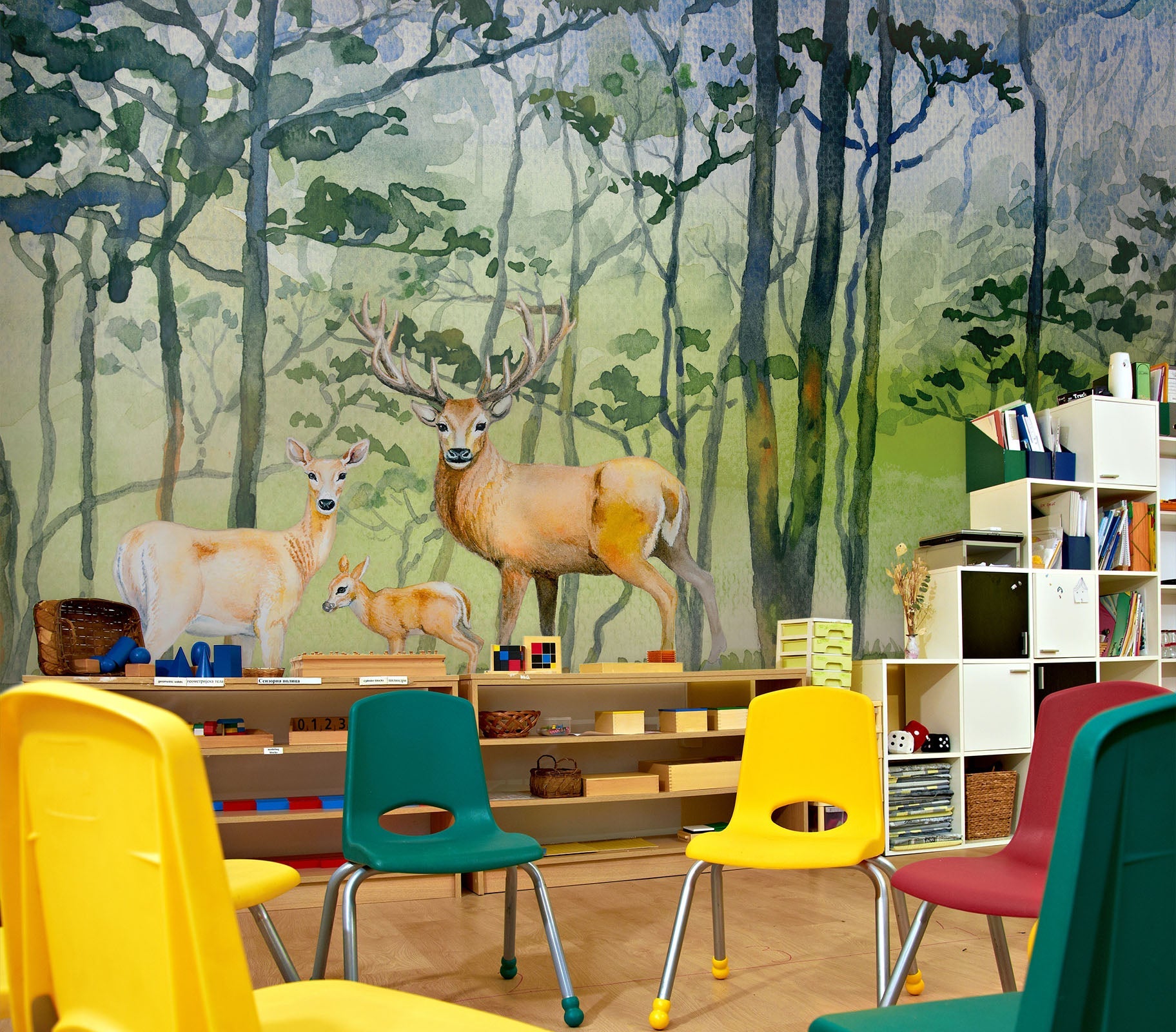 3D Forest Deer 202 Wall Murals Wallpaper AJ Wallpaper 2