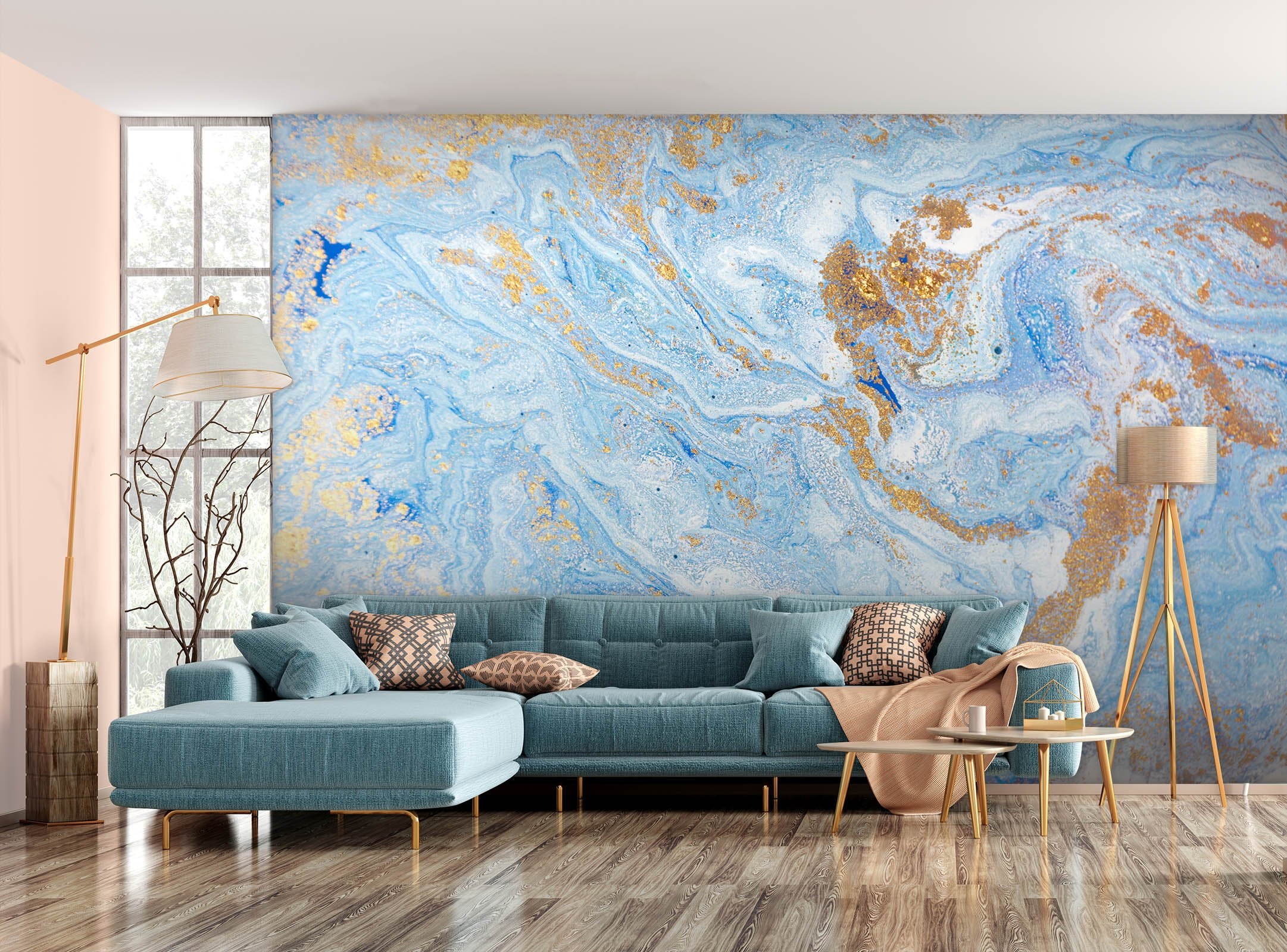 3D Blue Abstract Pattern 04 Wall Murals Wallpaper AJ Wallpaper 2