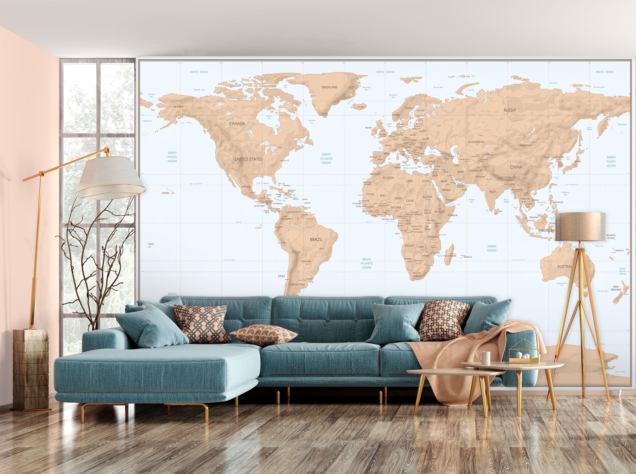 3D Abstract Pattern 2161 World Map Wall Murals