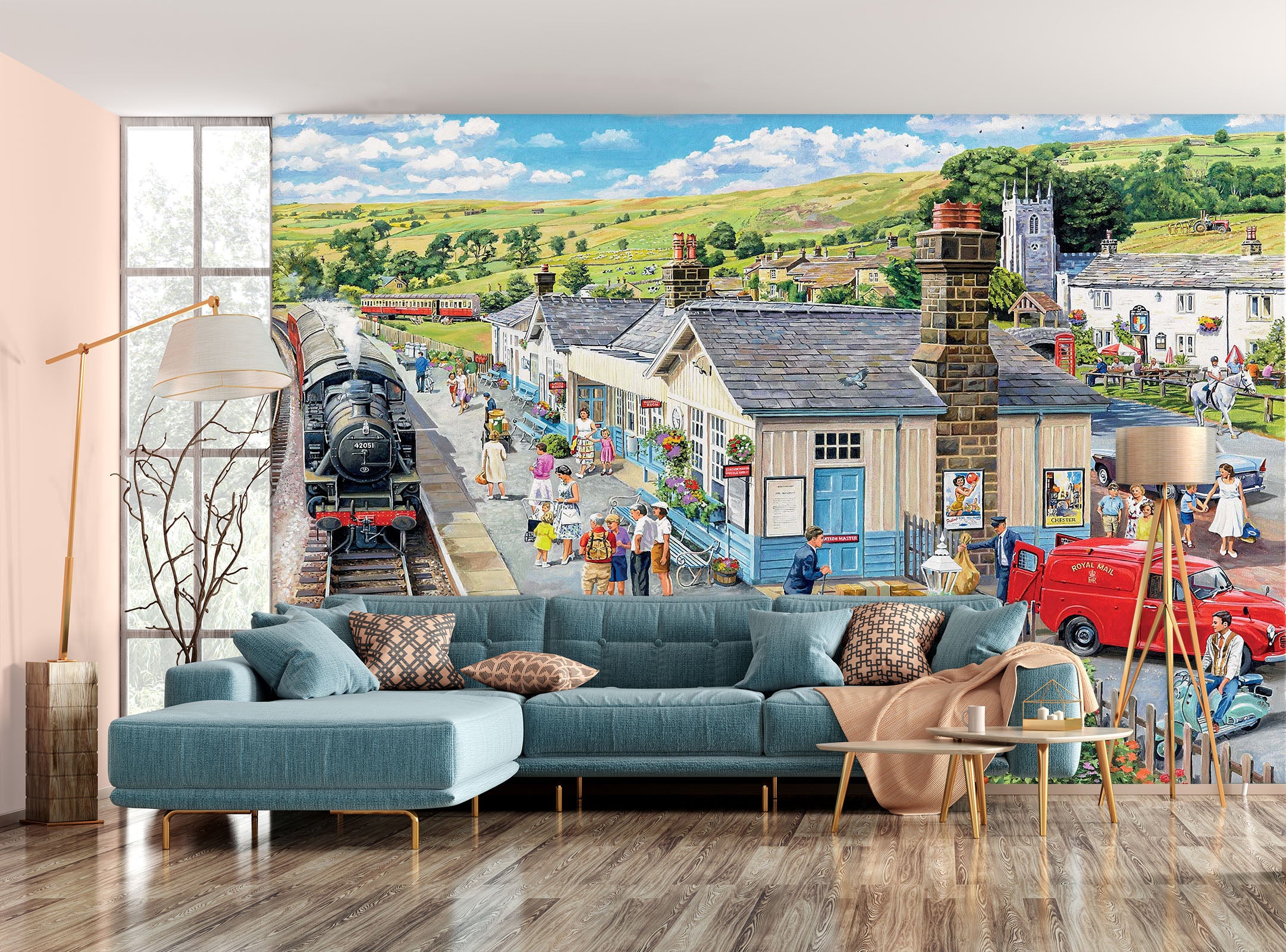 3D The Village Station 1074 Trevor Mitchell Wall Mural Wall Murals