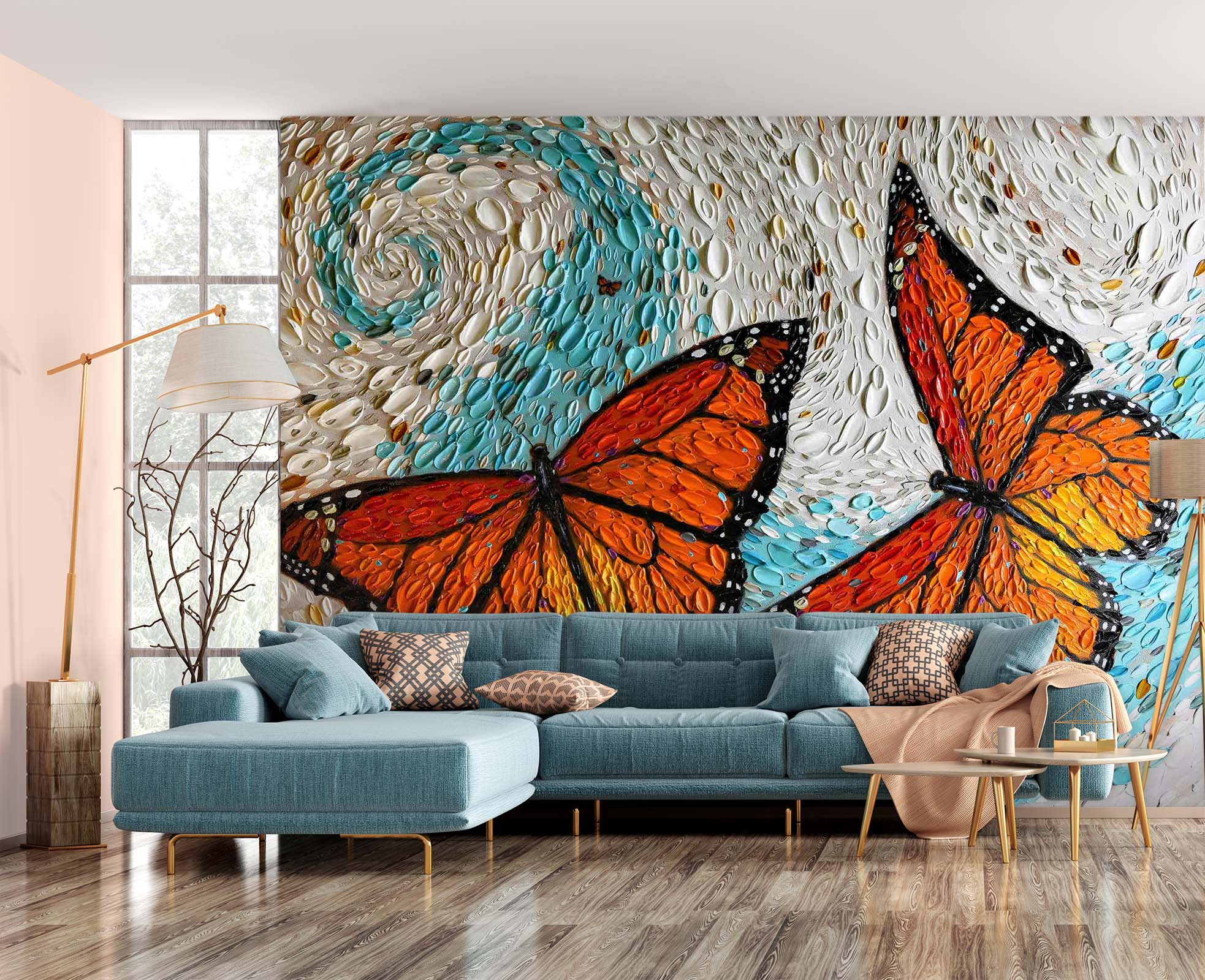 3D Butterfly Shell 1421 Dena Tollefson Wall Mural Wall Murals