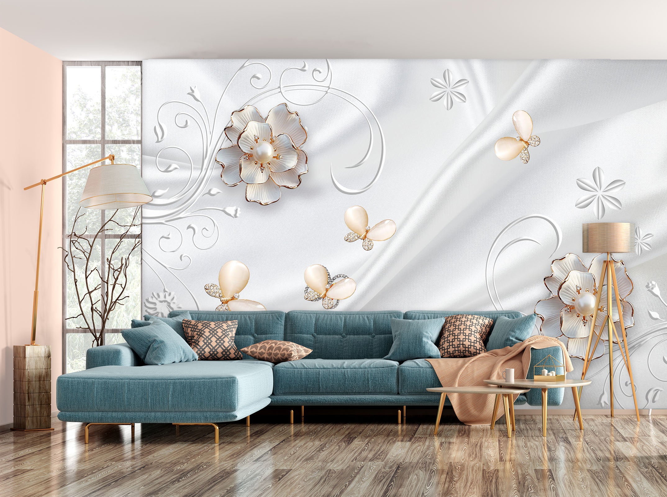 3D Metal Petals 1493 Wall Murals