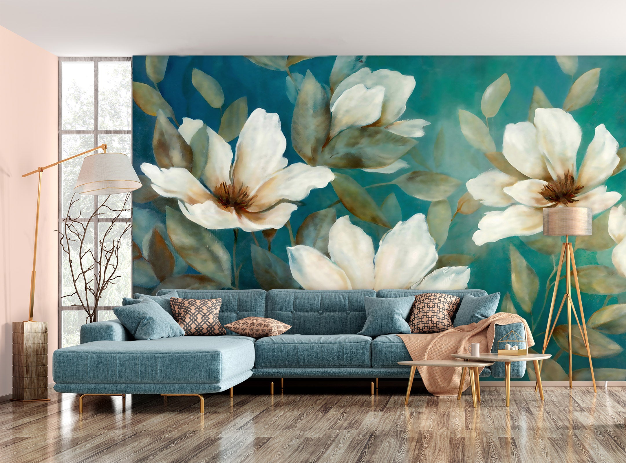 3D Retro Flower 136 Wall Murals