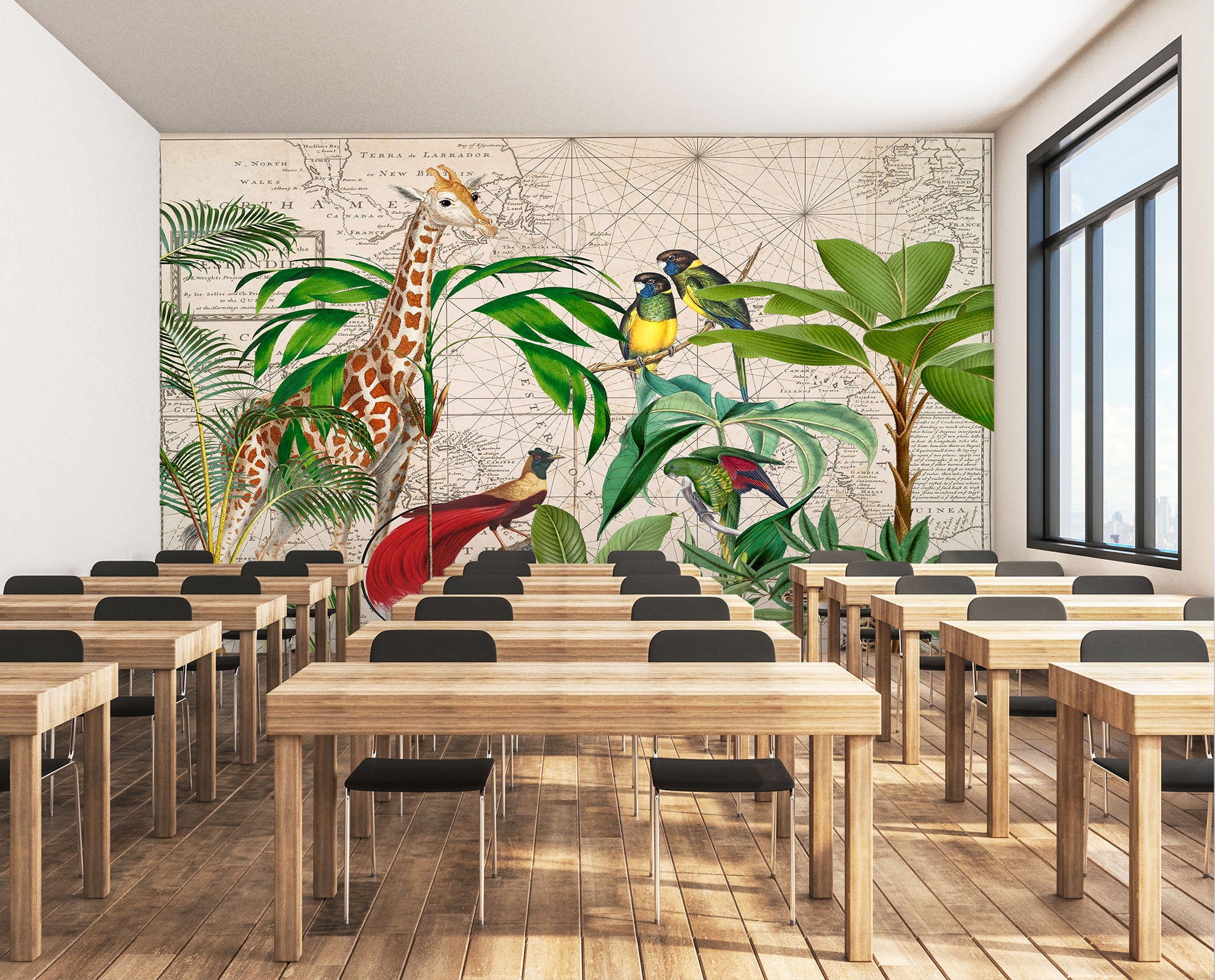 3D Palm Tree Map 1437 Andrea haase Wall Mural Wall Murals