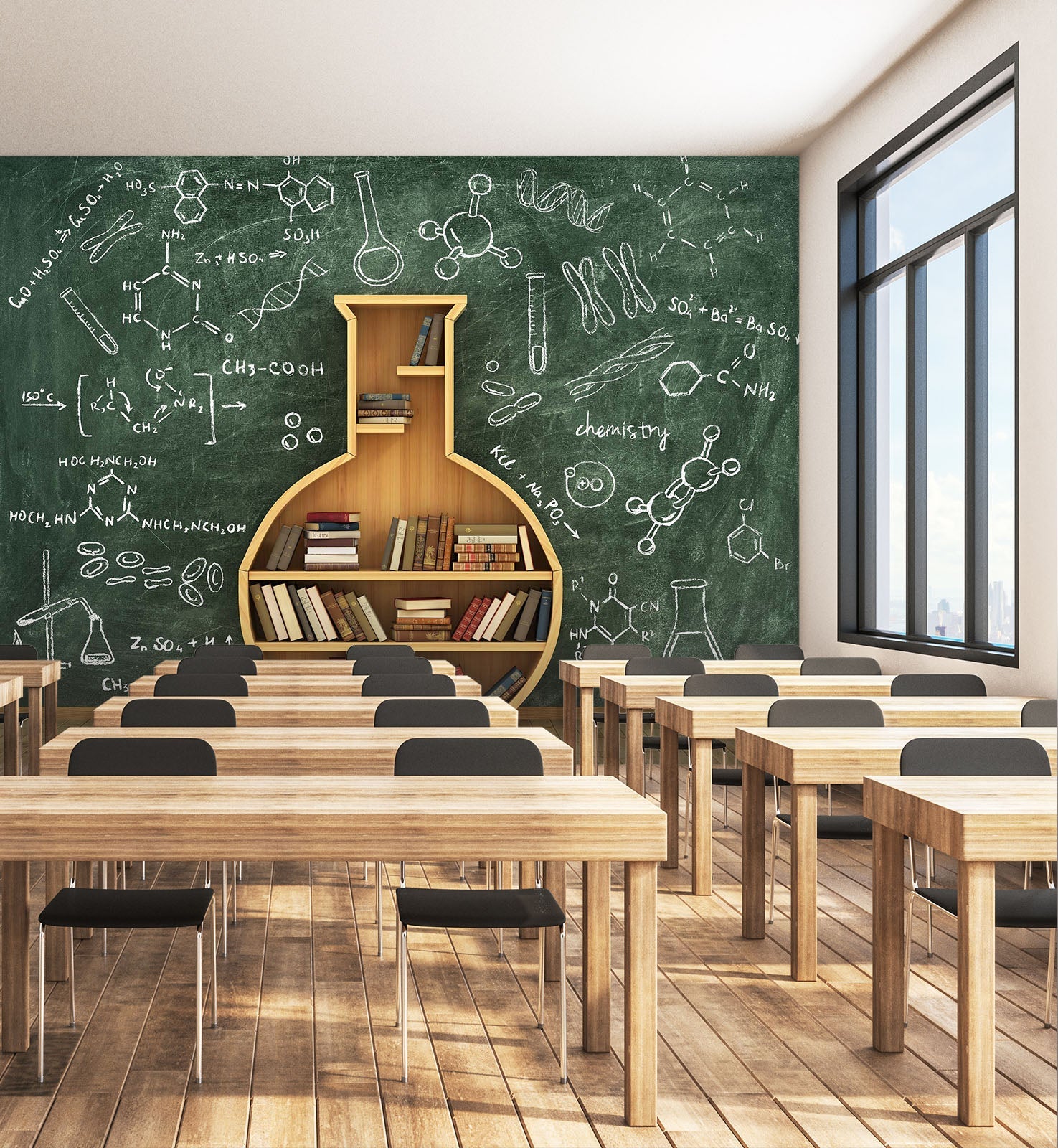 3D Reagent Bottle Bookshelf 168 Wall Murals Wallpaper AJ Wallpaper 2